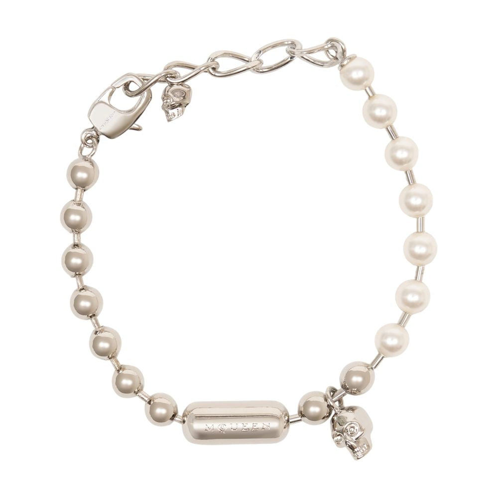 Armband „Skl & Pearl“ – Alexander McQueen – Metall – Silberfarben