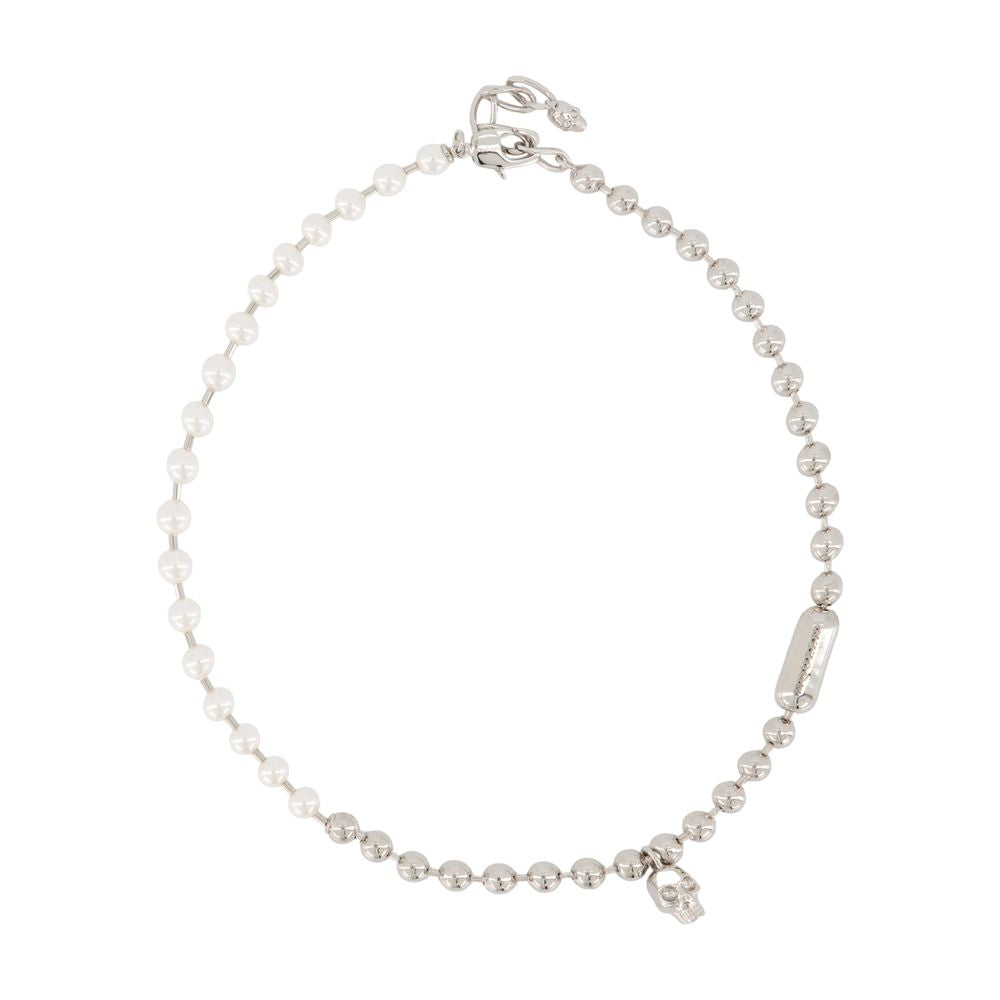 Halskette „Skl & Pearl“ – Alexander McQueen – Metall – Silberfarben