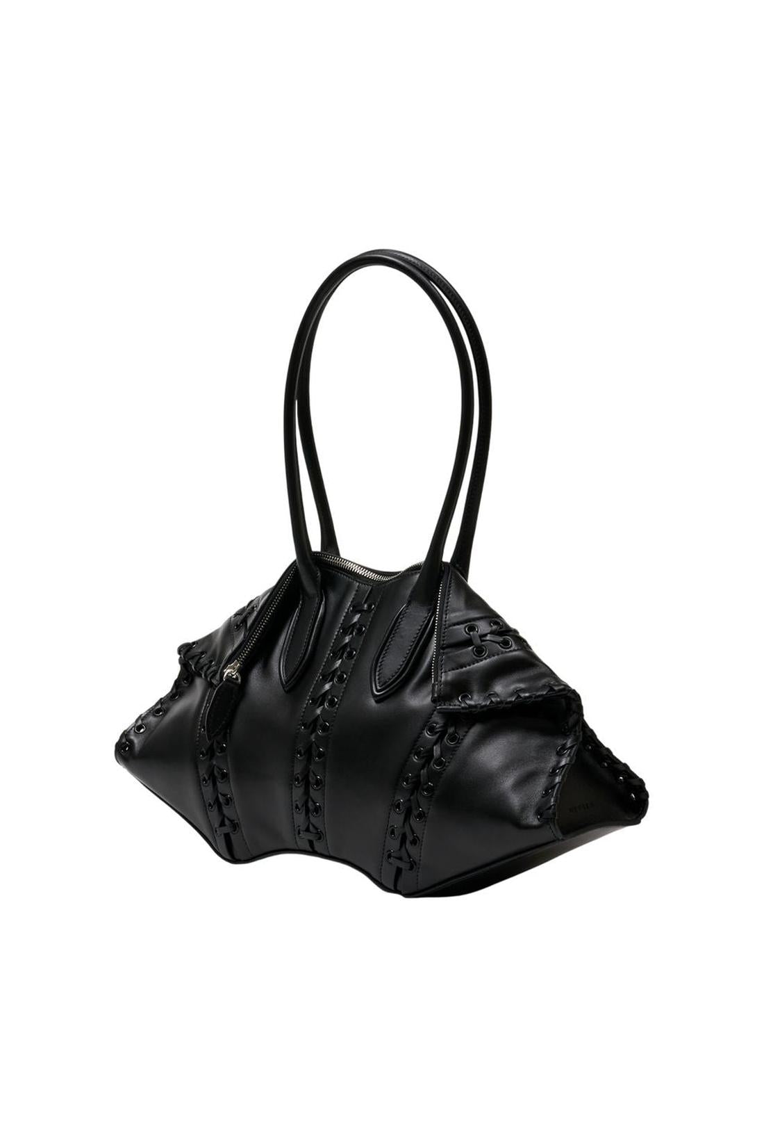 Manta-Schultertasche - Alexander McQueen - Leder - Schwarz