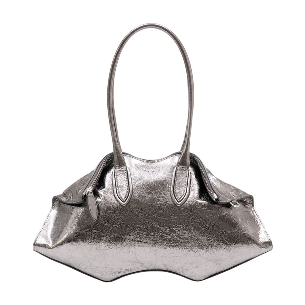 Manta-Umhängetasche – Alexander McQueen – Leder – Silberfarben