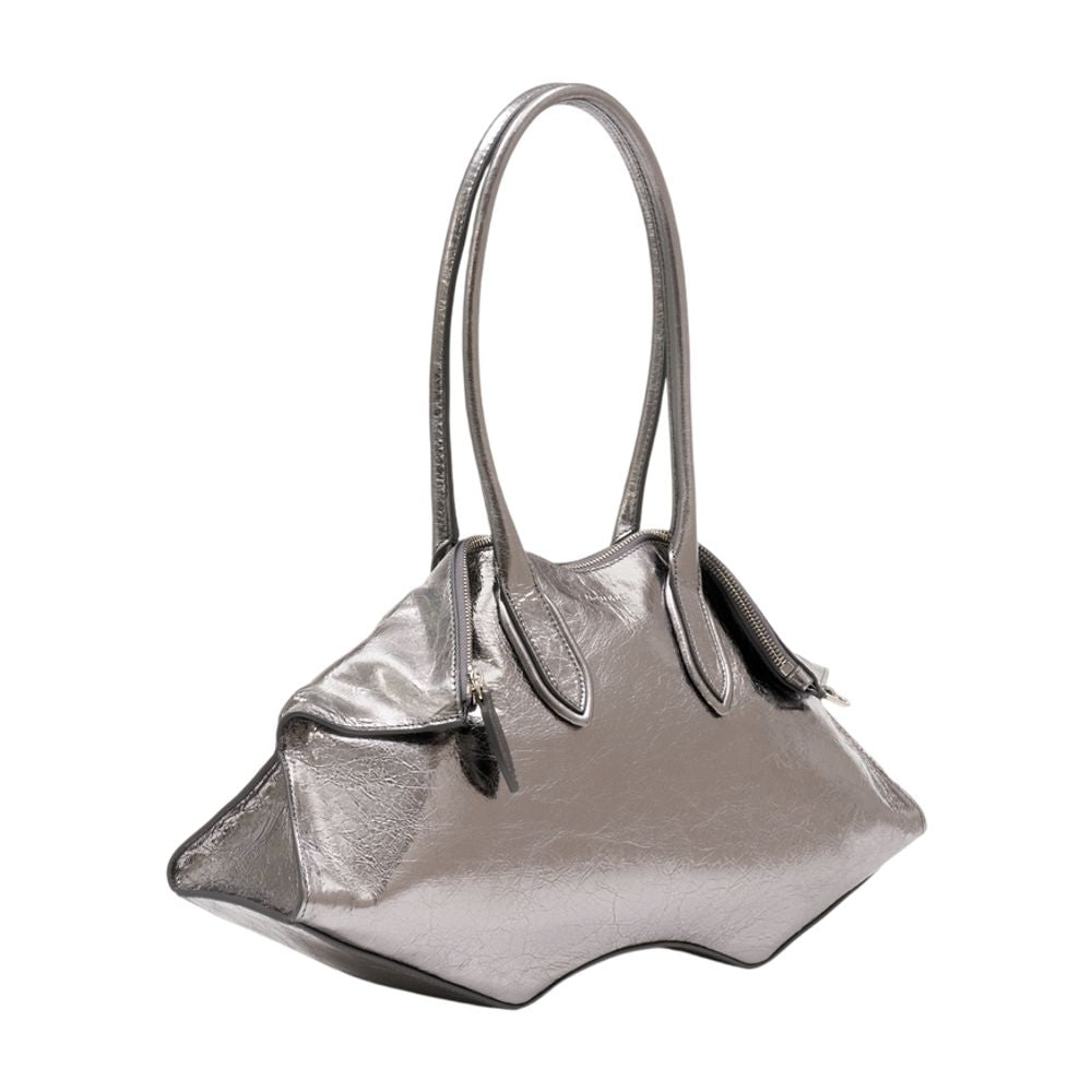 Manta-Umhängetasche – Alexander McQueen – Leder – Silberfarben
