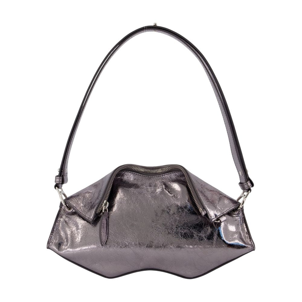 Manta-Clutch – Alexander McQueen – Leder – Silberfarben