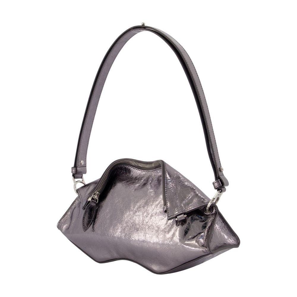 Manta-Clutch – Alexander McQueen – Leder – Silberfarben