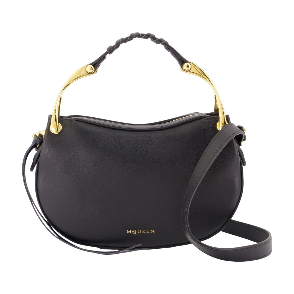 Wishbone Mini Umhängetasche – Alexander McQueen – Leder – Schwarz
