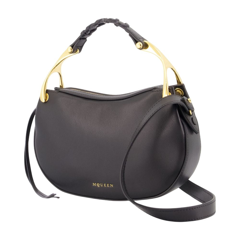 Wishbone Mini Umhängetasche – Alexander McQueen – Leder – Schwarz