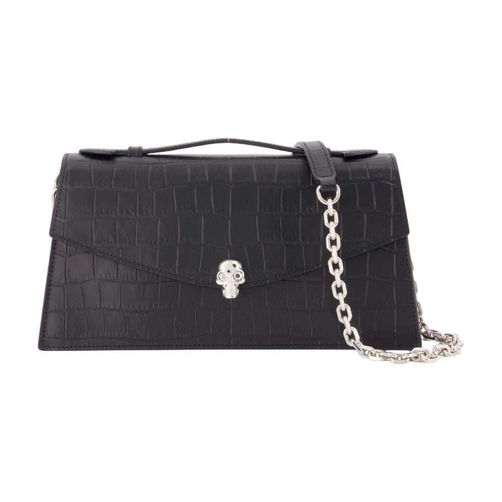 Skull Top Handle Clutch – Alexander McQueen – Leder – Schwarz
