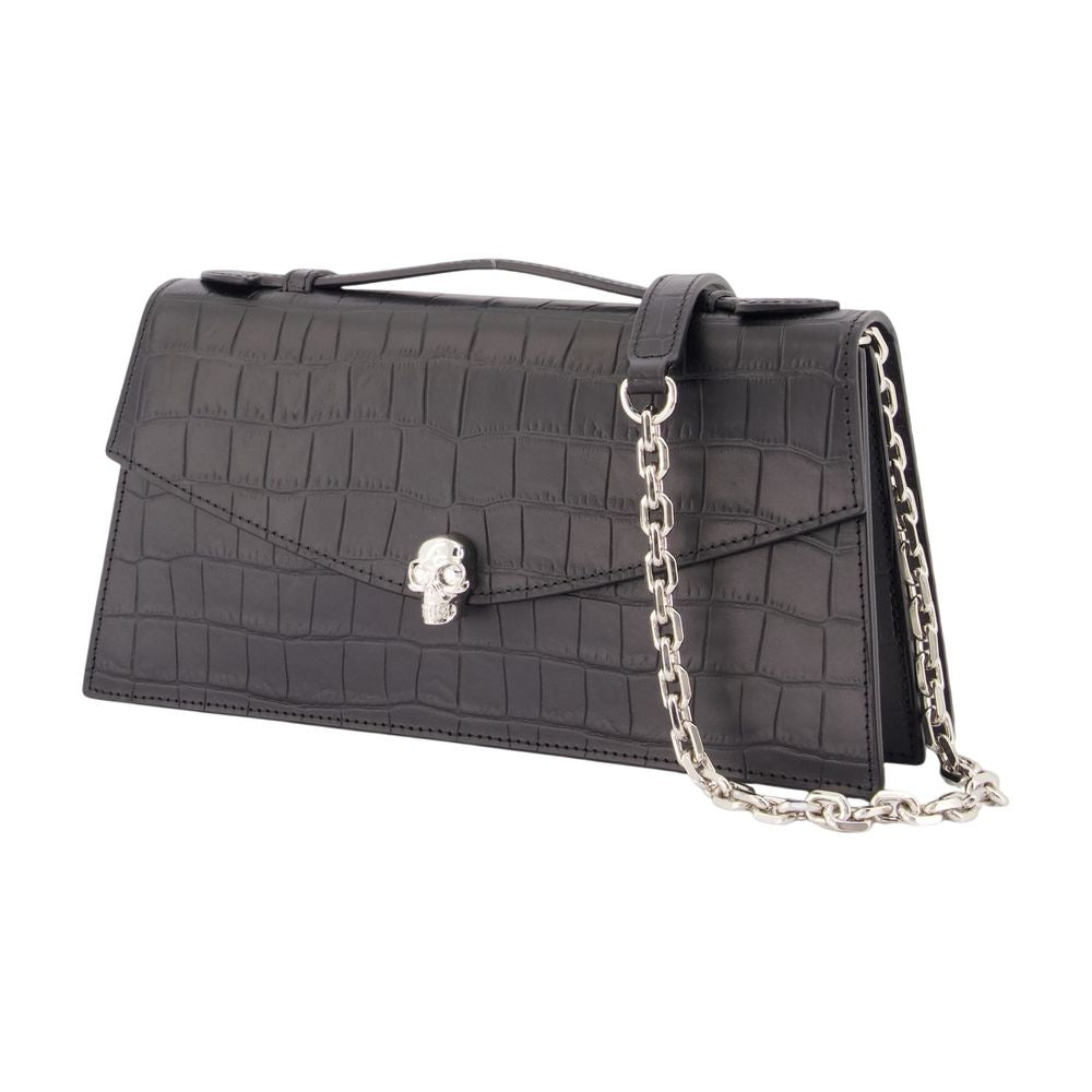 Skull Top Handle Clutch – Alexander McQueen – Leder – Schwarz