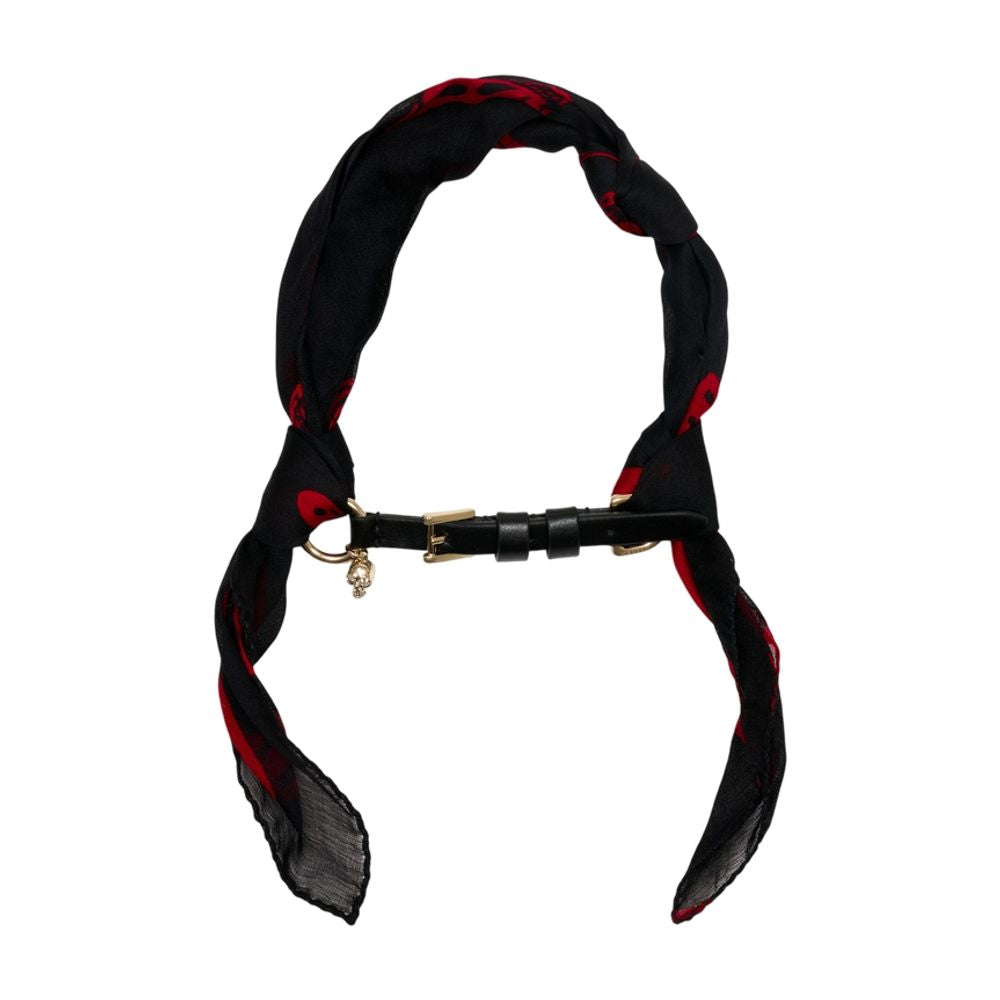 Skull Ring Wrap-Schal – Alexander McQueen – Seide – Schwarz