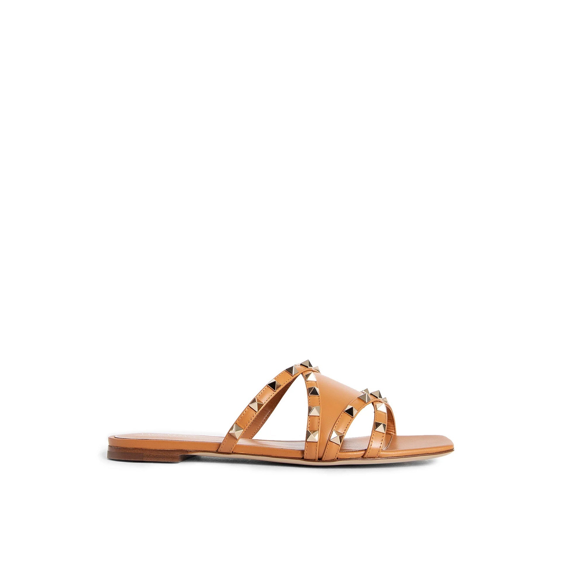 Valentino Garavani Rockstud Leather Flat Sandals