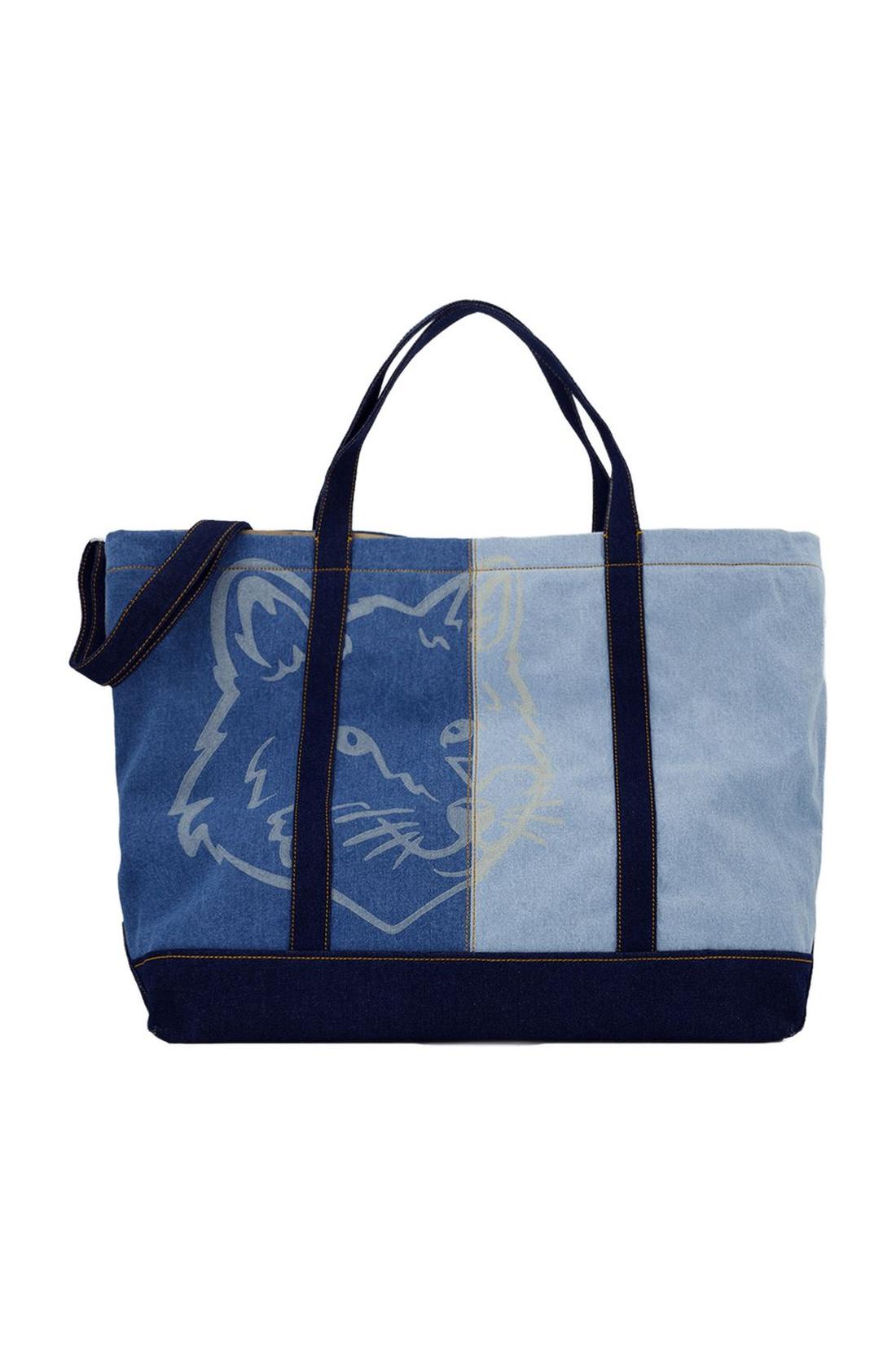 Cabas Fox Head Weekender - Maison Kitsuné - Denim - Bleu