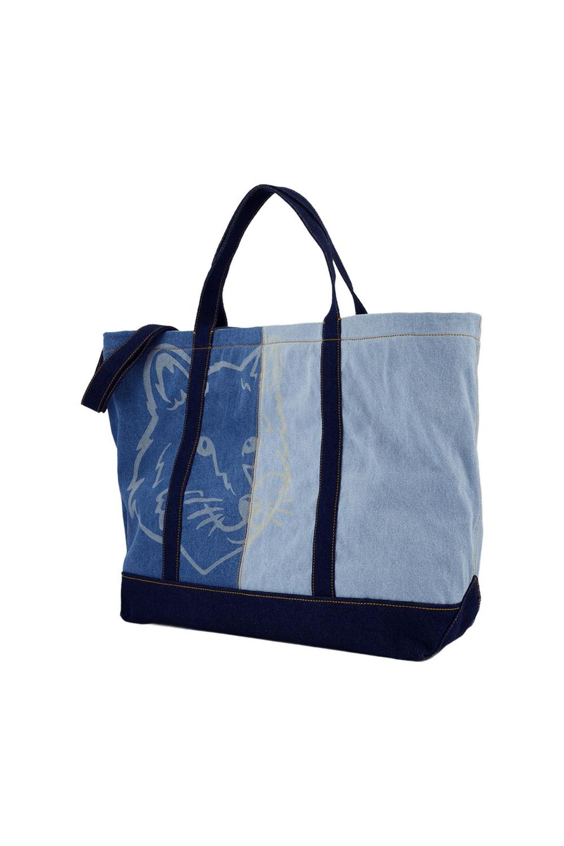Cabas Fox Head Weekender - Maison Kitsuné - Denim - Bleu