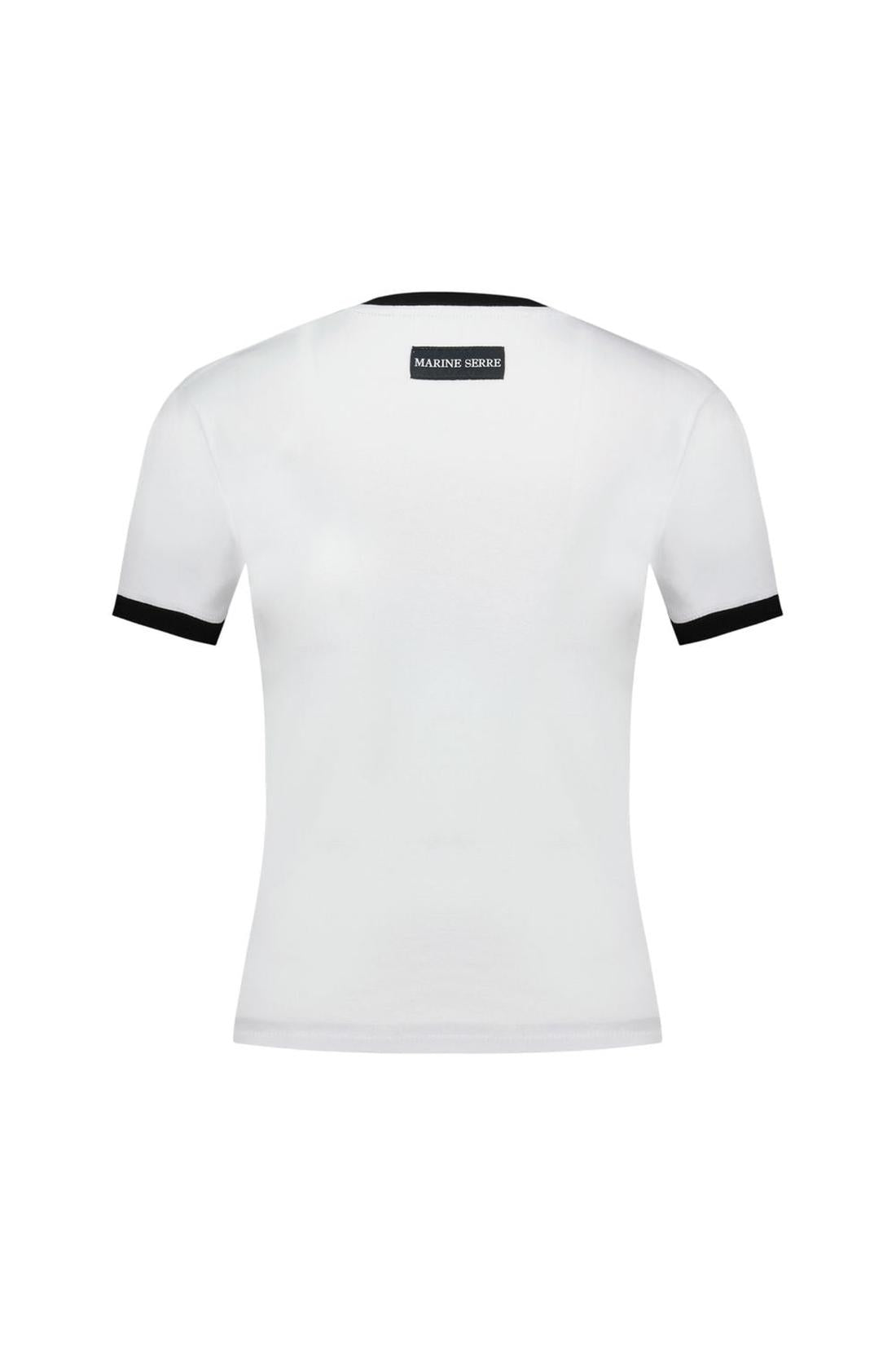 Marine Serre-Moon Logo Baby Fit T-Shirt - Marine Serre - Baumwolle - Weiß-Shirts-Black-Deal-Outlet-by-ARCHIVIST