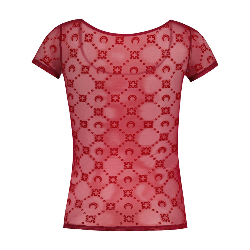 T-Shirt Moonogram Mesh Flock Roundneck - Marine Serre - Andere - Rot