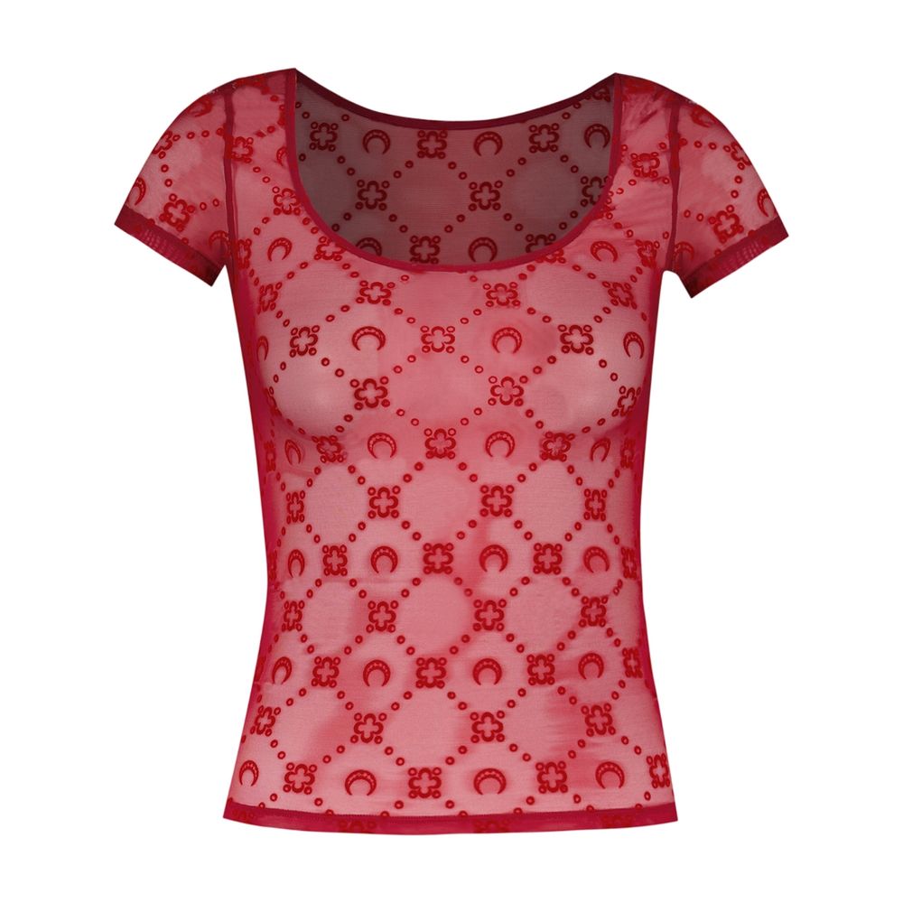 T-Shirt Moonogram Mesh Flock Roundneck - Marine Serre - Andere - Rot