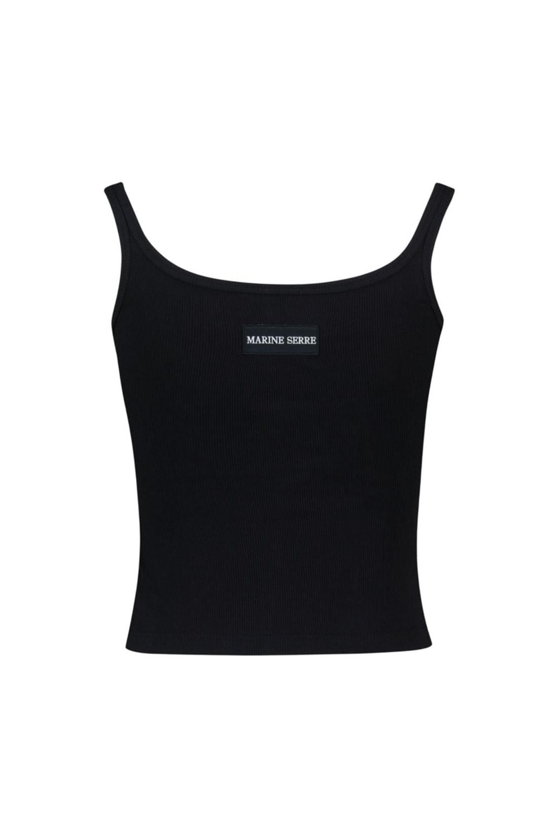 Tank Top Moon Logo Ribbed Jersey - Marine Serre - Strick - Schwarz