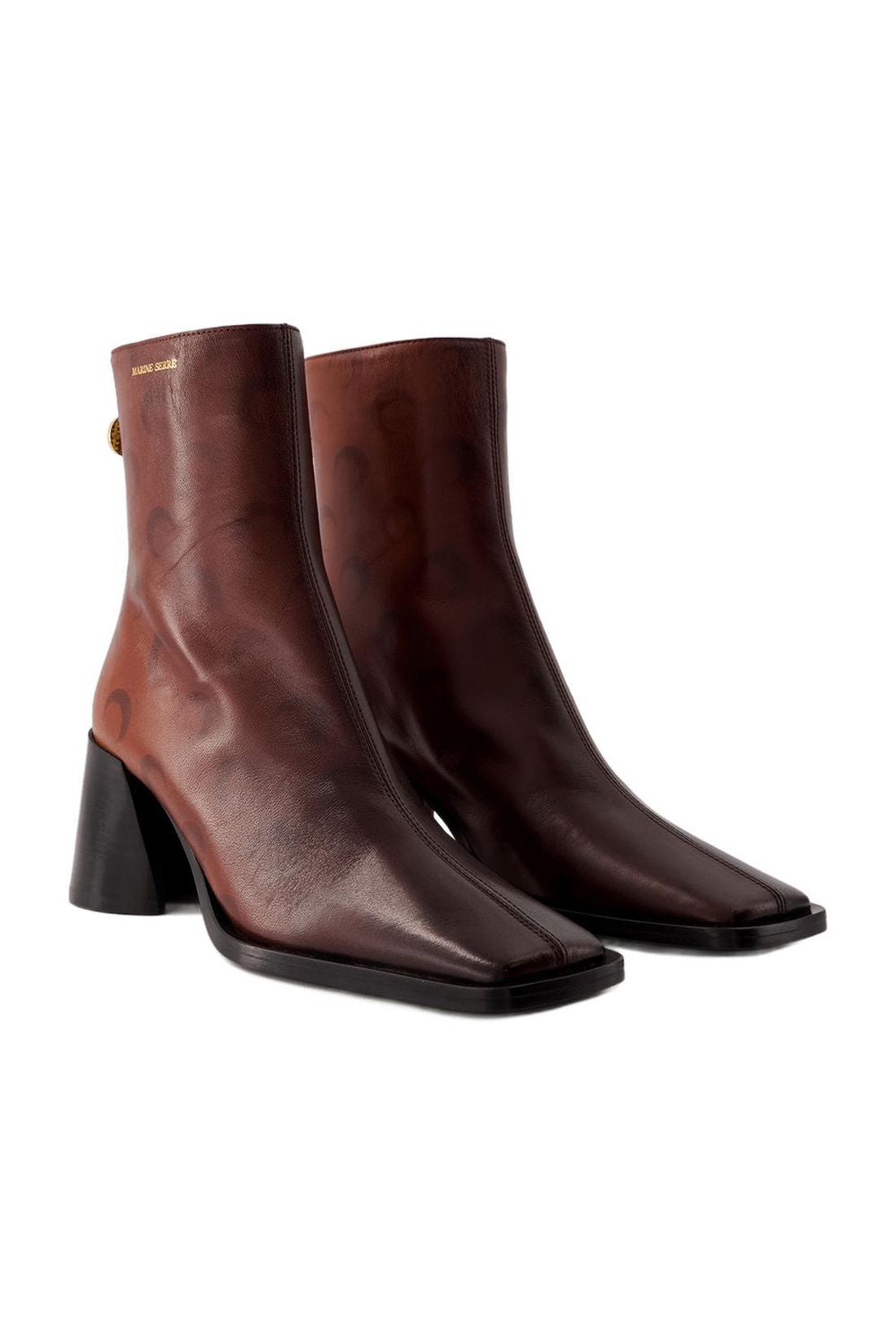 Airbrushed Stiefeletten - Marine Serre - Leder - Braun