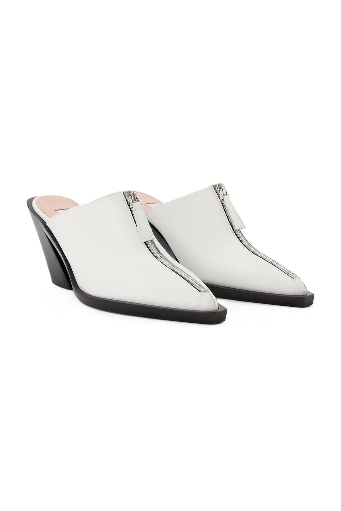 Eclair Zip Mule - Elleme - White - Leather