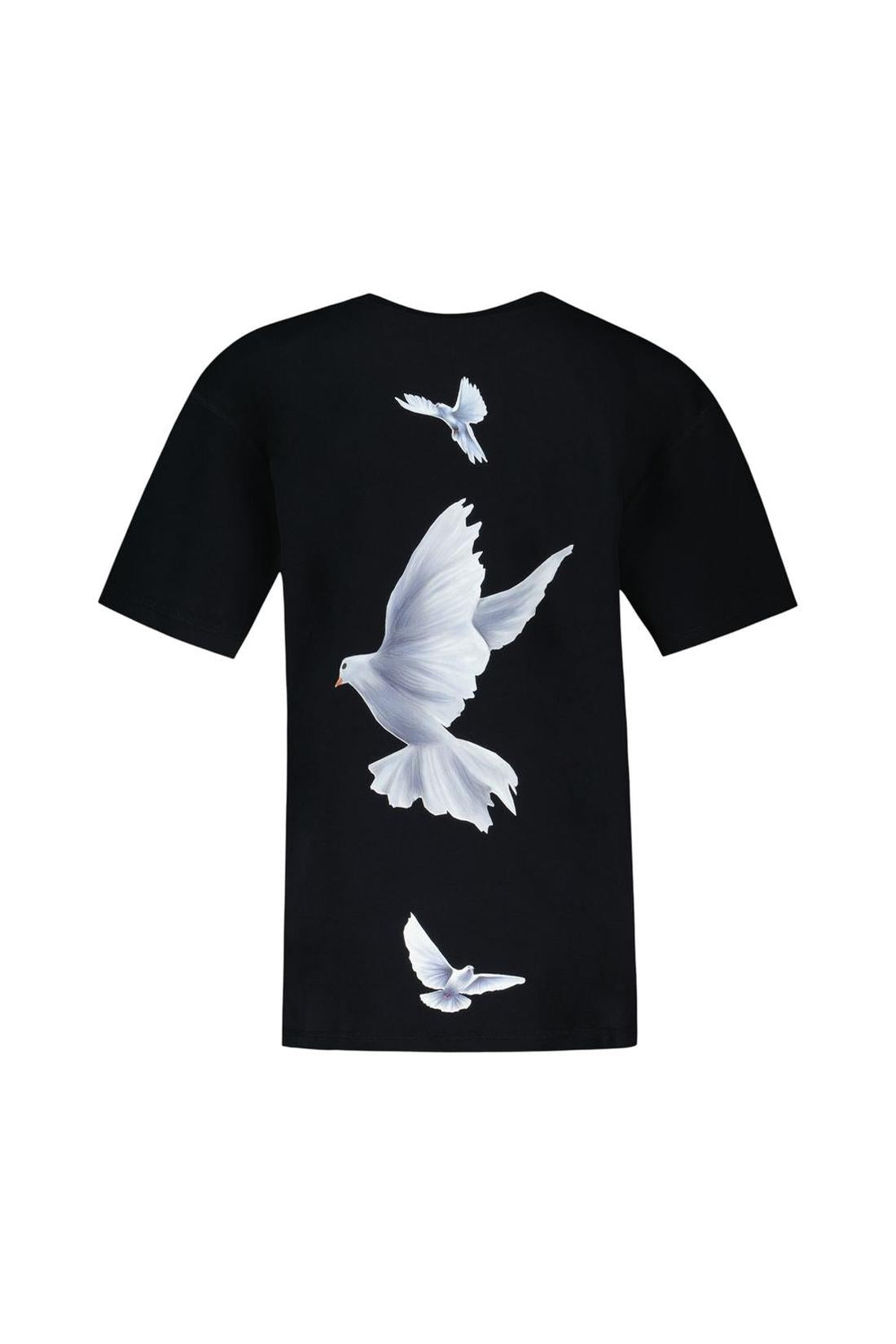 Freedom Doves 3D T-Shirt - 3.PARADIS - Baumwolle - Schwarz-Shirts-3.Paradis-ARCHIVIST