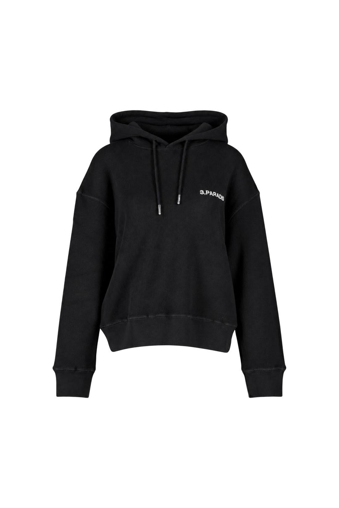 Hoodie Draped – 3.PARADIS – Baumwolle – Schwarz
