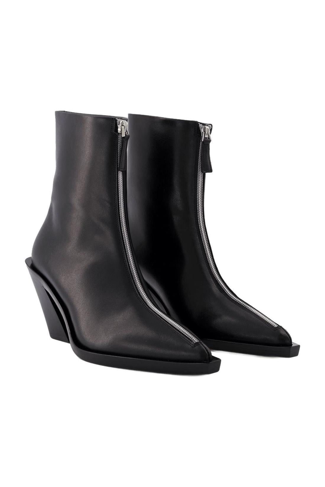 Stiefeletten Eclair Reißverschlussper aus schwarzem Leder