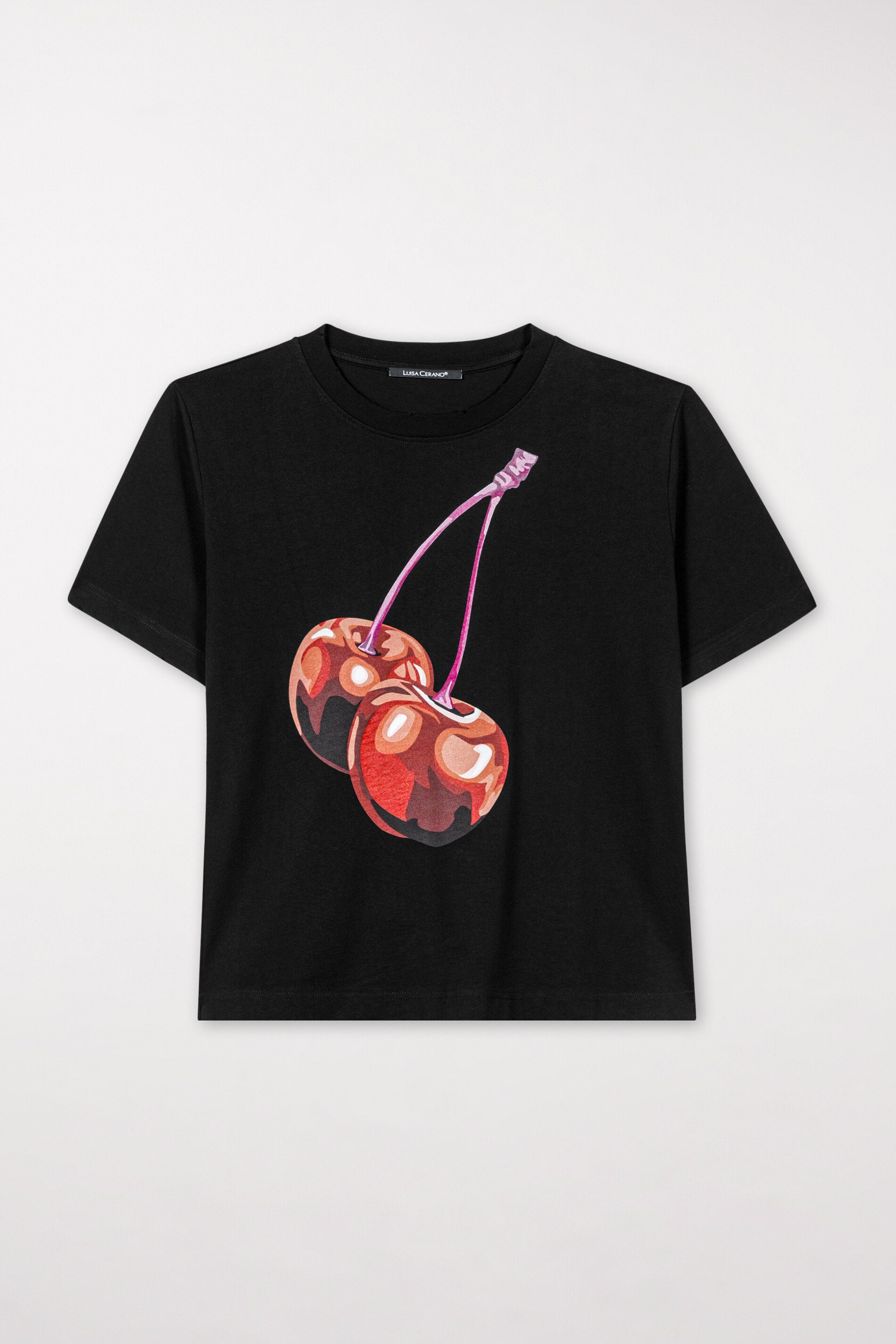 T-Shirt mit Cherry-Print