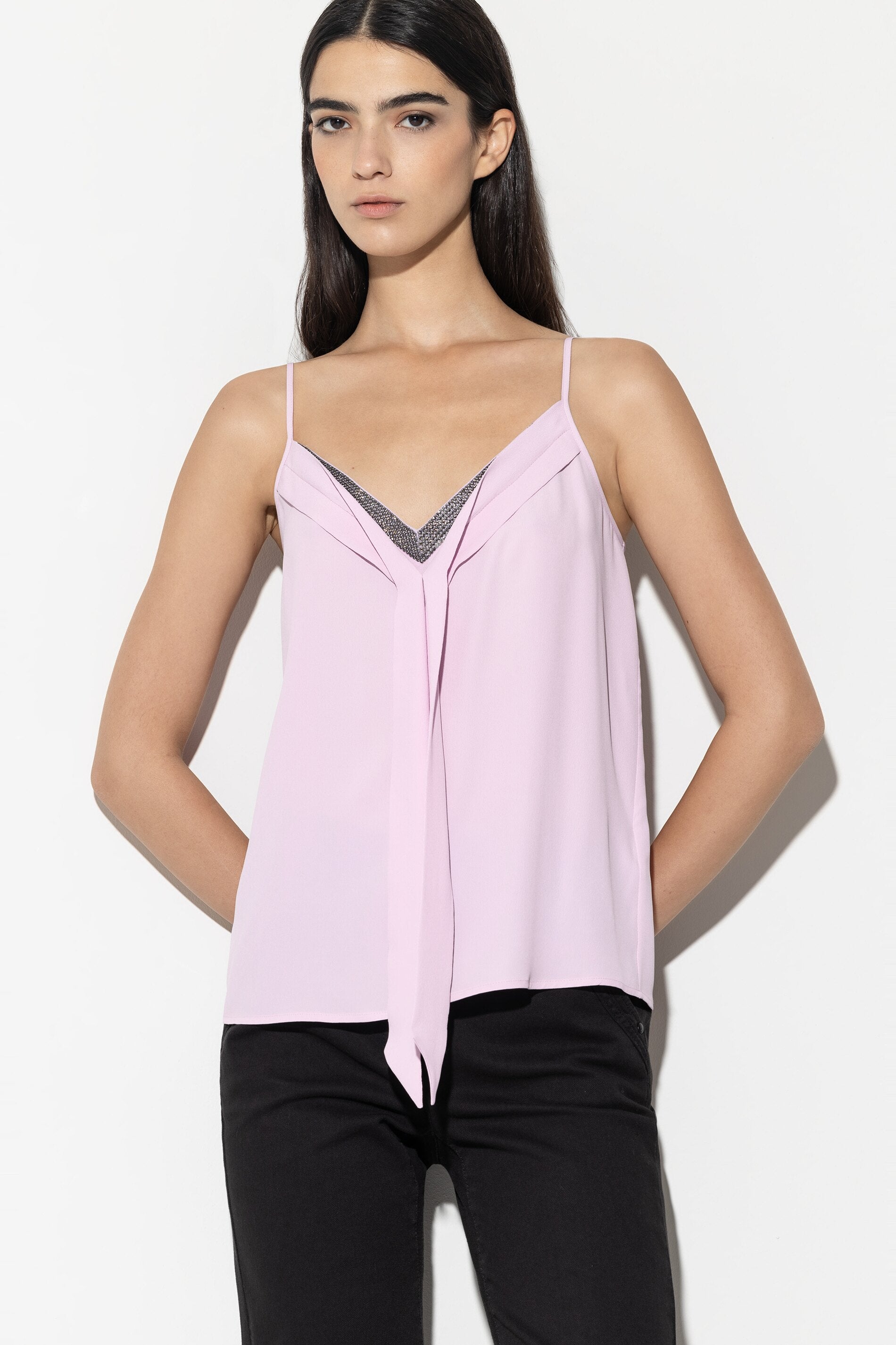 Camisole-Top aus Seiden-Mix