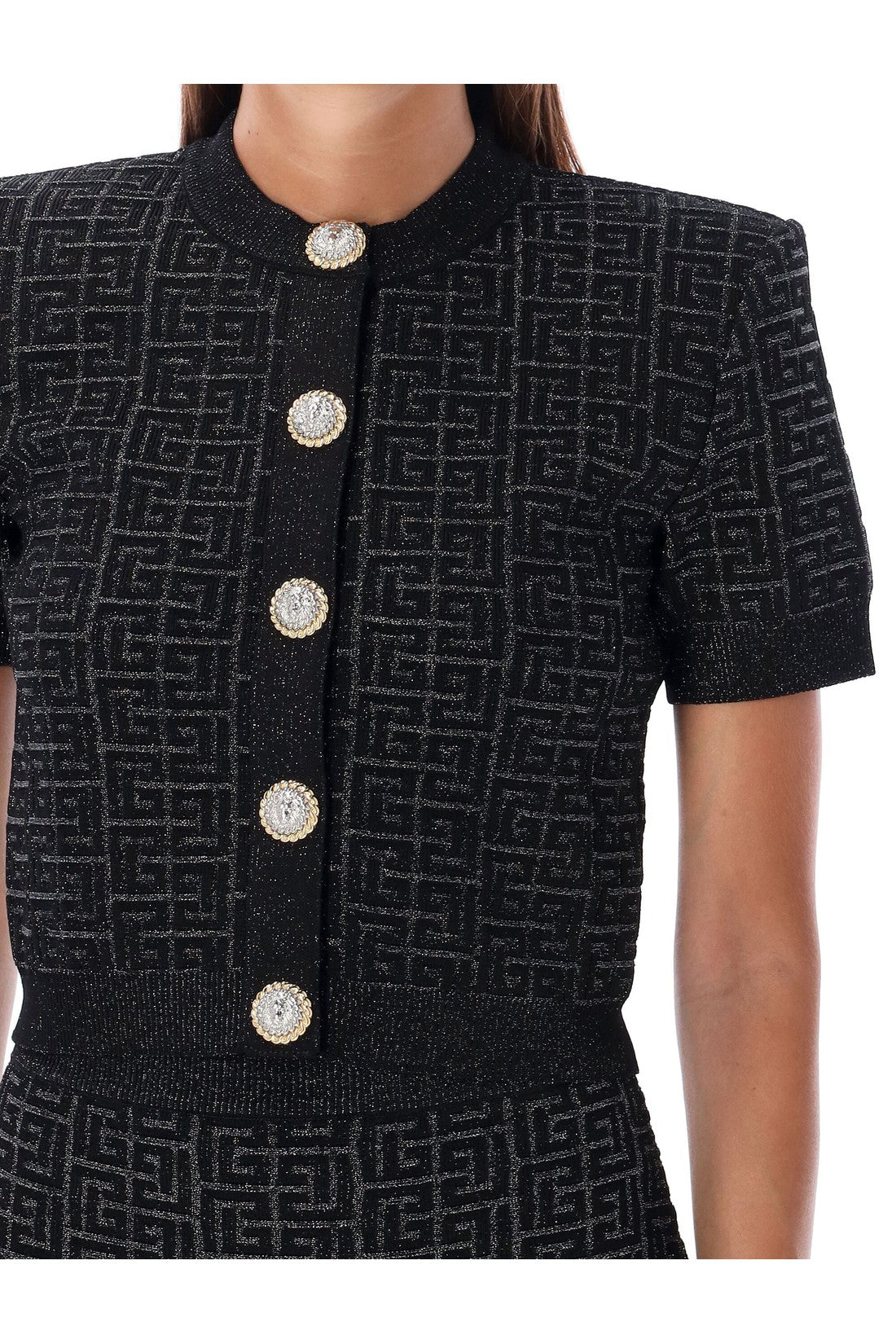 BALMAIN-OUTLET-SALE-3D Monogram cardigan-ARCHIVIST