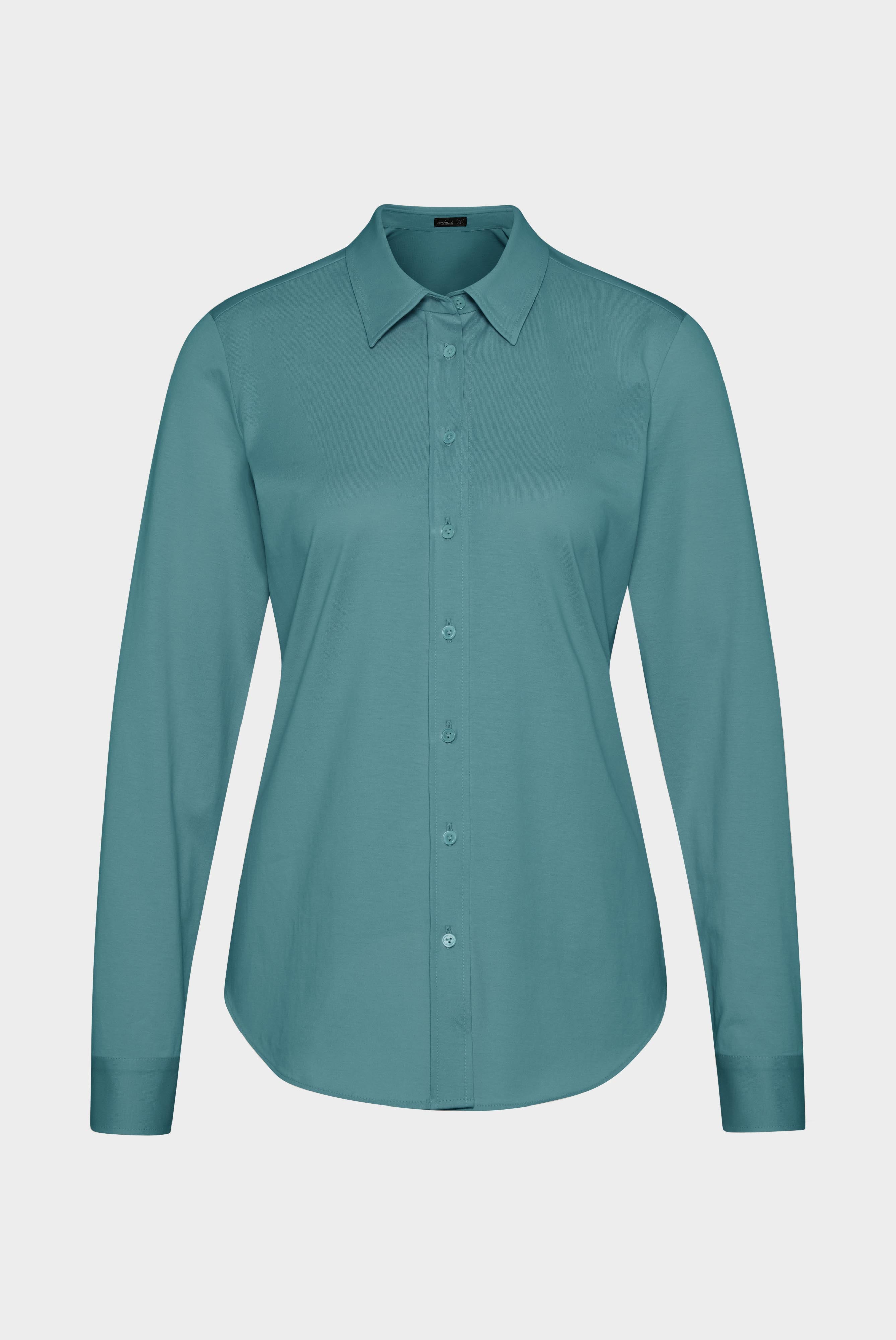 Cotton jersey shirt blouse, beige