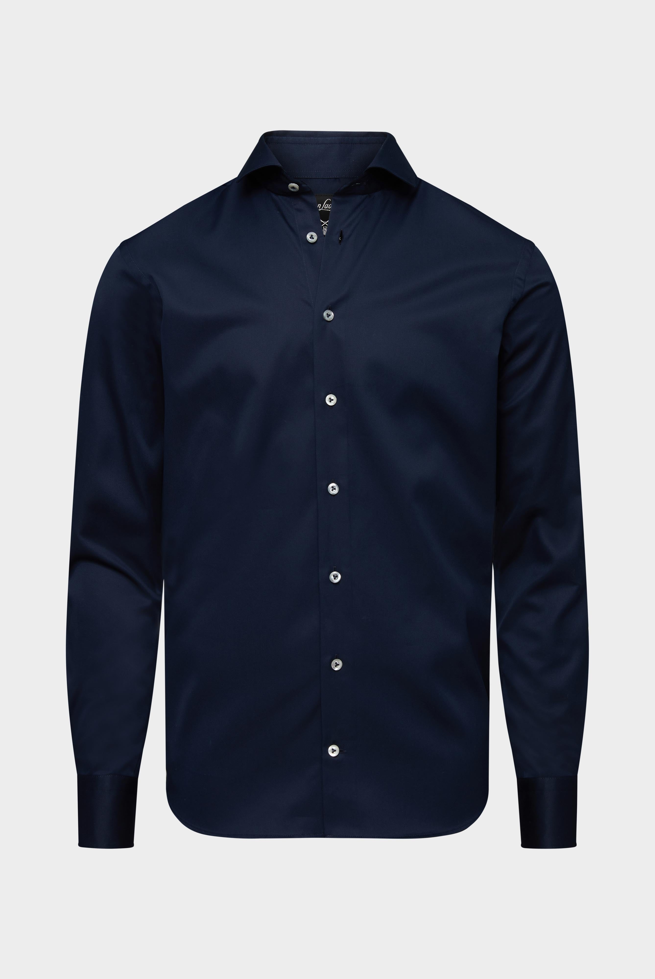 Non-iron hybrid shirt with jersey insert, slim fit
