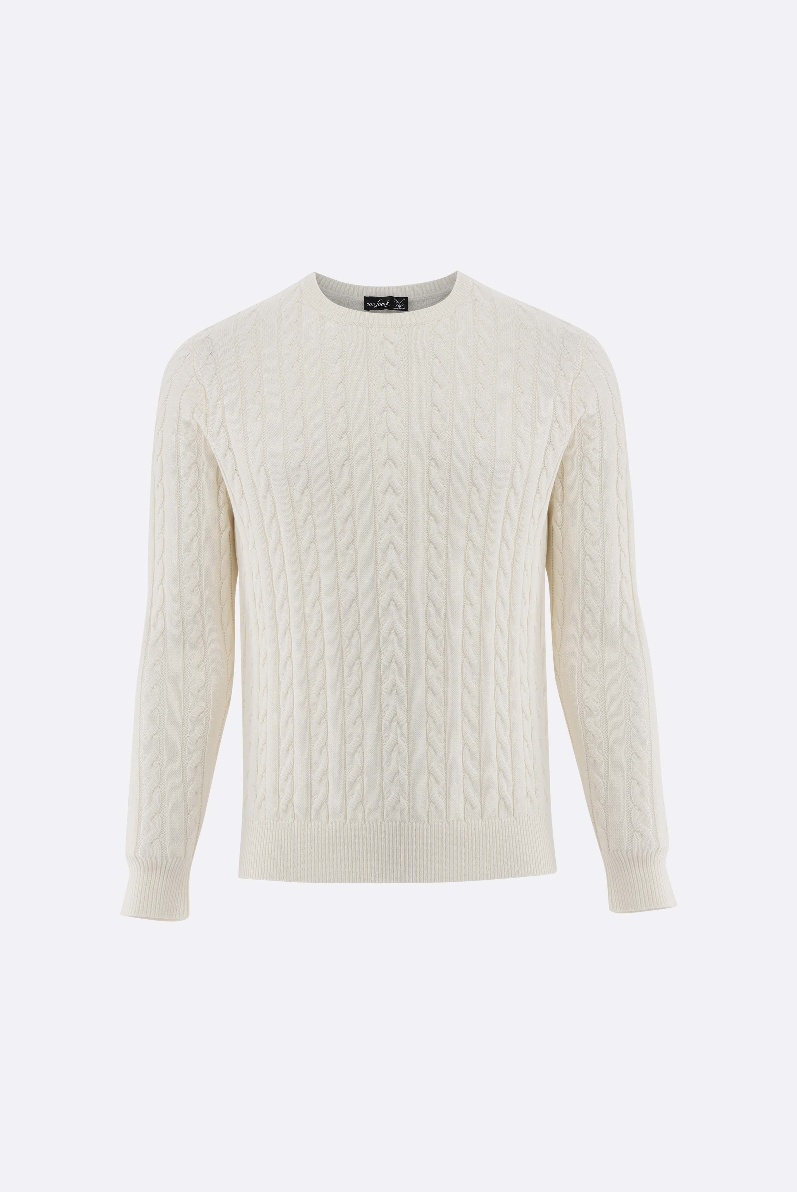 Zopfstrick Pullover mit Seide und Baumwolle