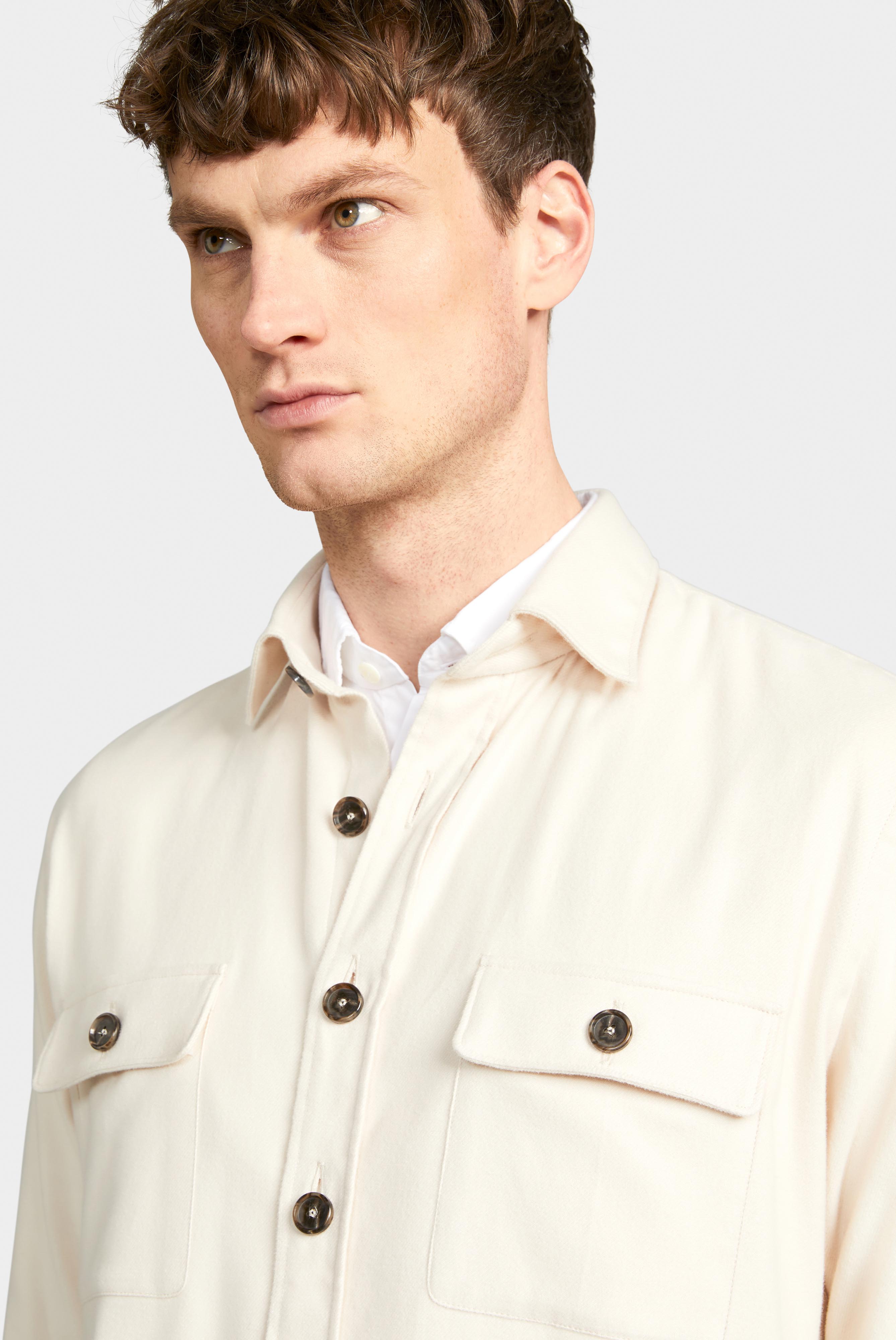 Hemdjacke aus Flanell-Twill Beige