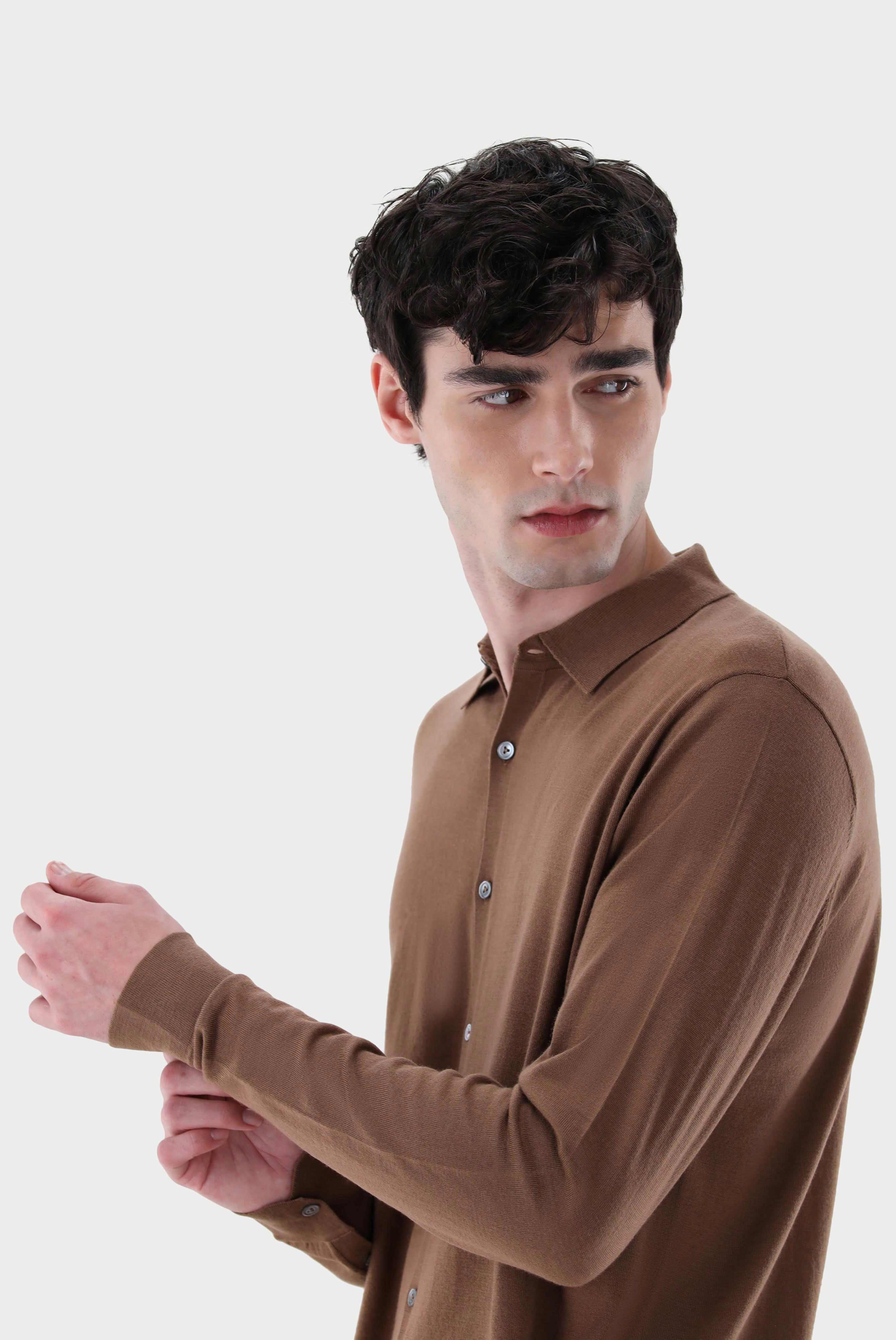 Van Laack-Strick Hemd aus ultrafeiner Merinowolle-Hemden & Blusen-Black-Deal-Outlet-by-ARCHIVIST