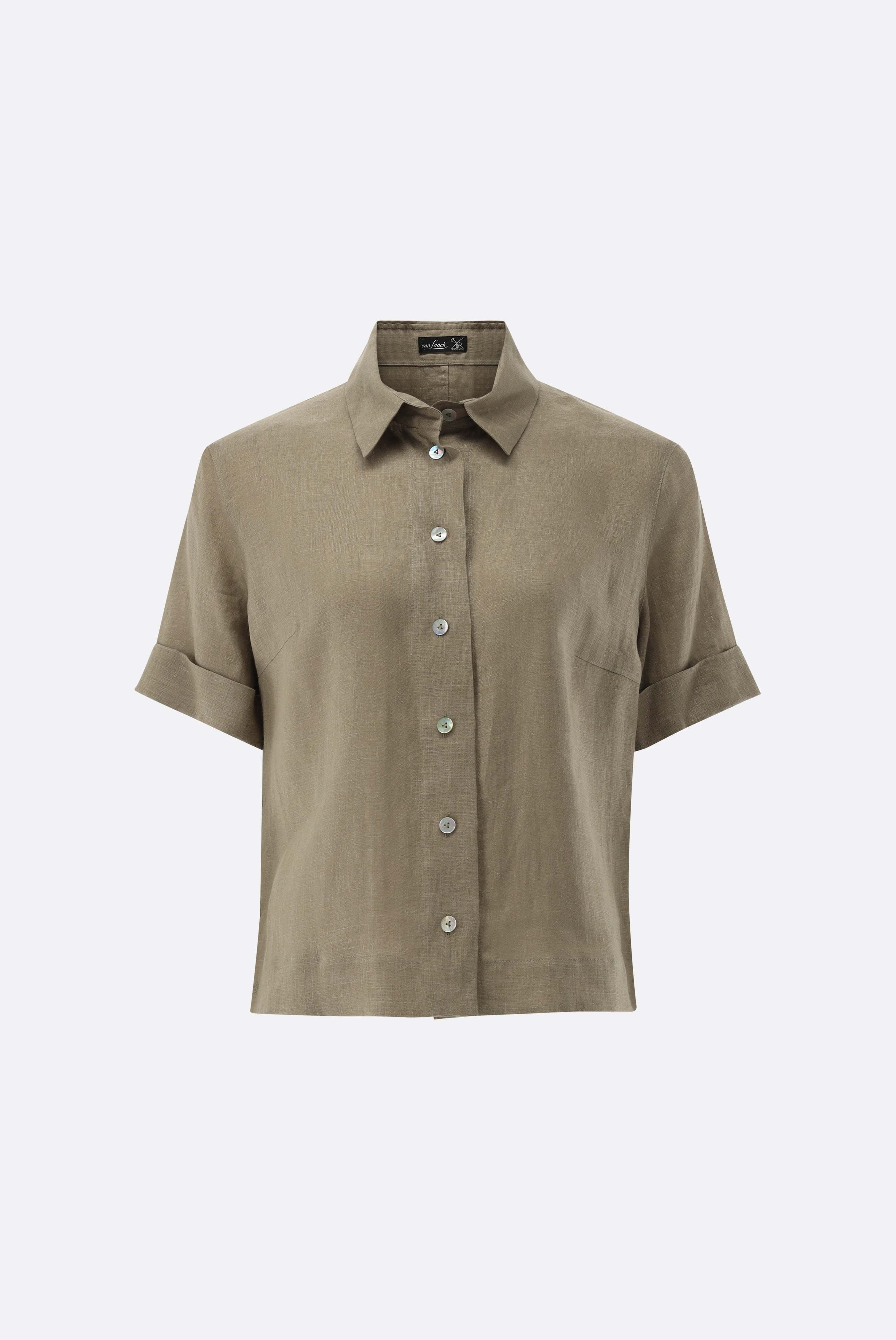 Van Laack-Kurzarm Hemdbluse aus Leinen Boxy Fit-Hemden & Blusen-Black-Deal-Outlet-by-ARCHIVIST