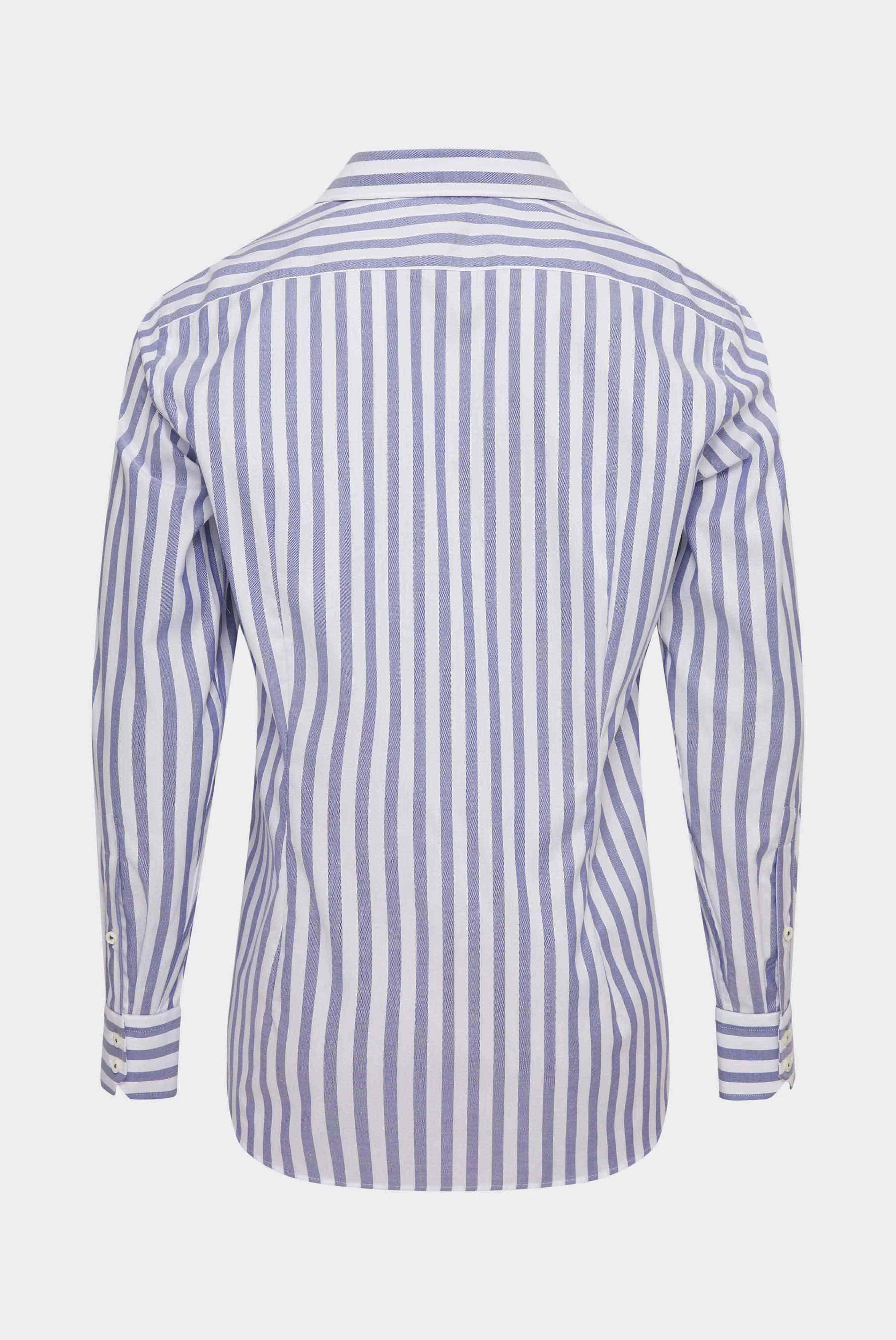 Klassisches Hemd Tailor Fit Blau Weiß Gestreift