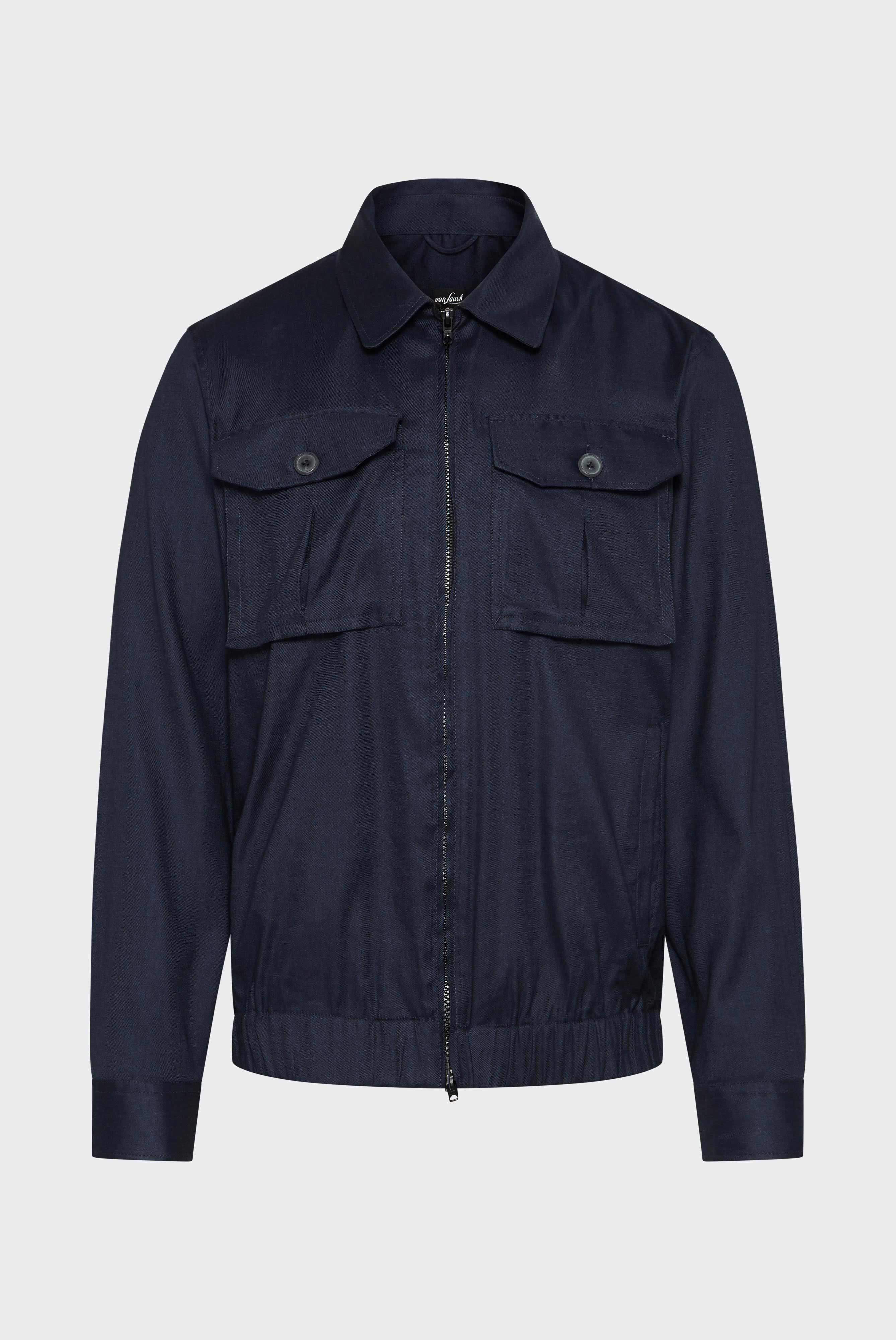 Van Laack-Leichtes Überhemd im Bomberjacken-Stil Blau-Hemden & Blusen-Black-Deal-Outlet-by-ARCHIVIST