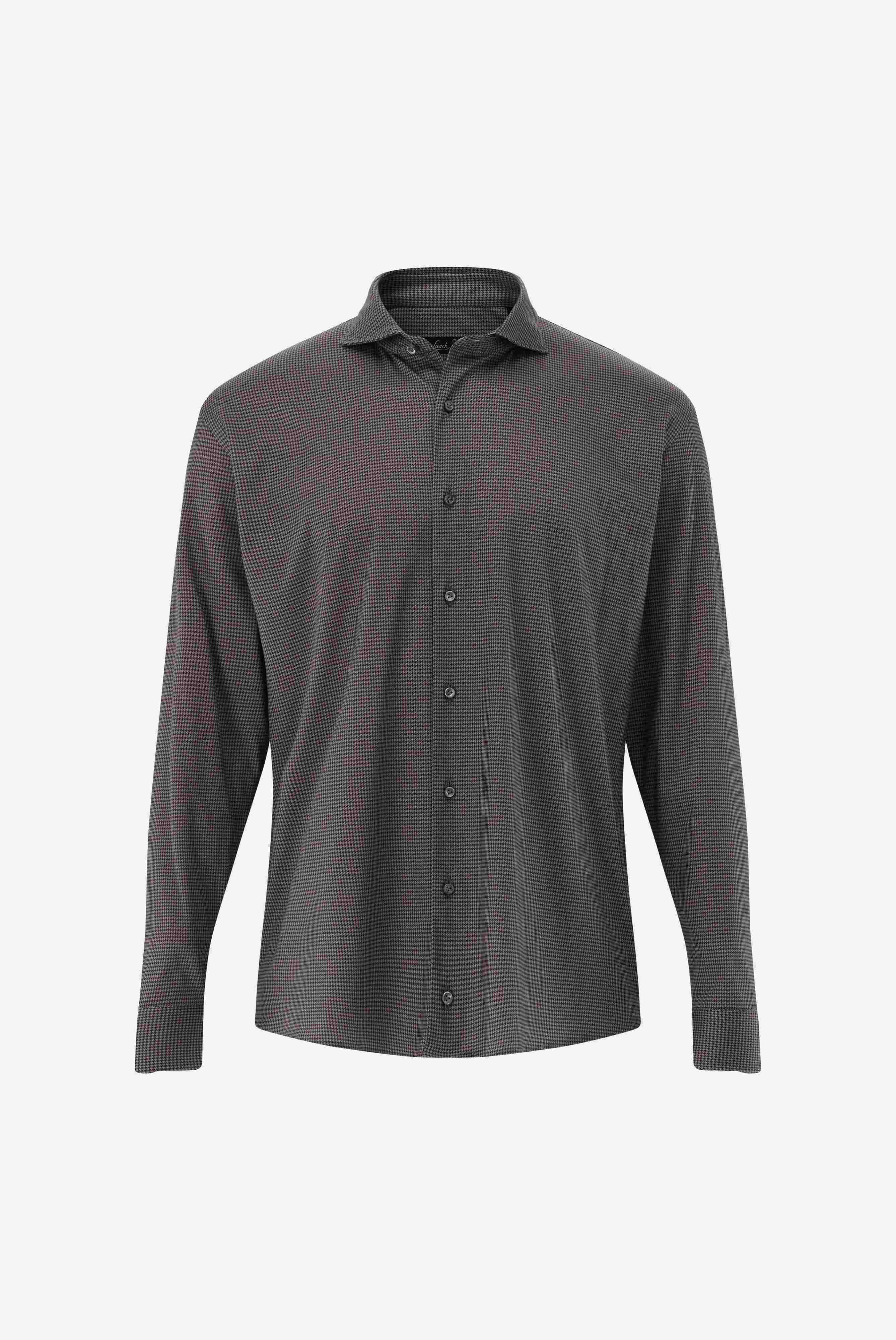 Jersey Hemd aus Schweizer Baumwolle mit Hahnentritt-Muster