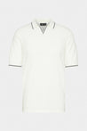 Van Laack-Strick Poloshirt aus Air Cotton mit V-Ausschnitt Offwhite-Shirts-Black-Deal-Outlet-by-ARCHIVIST