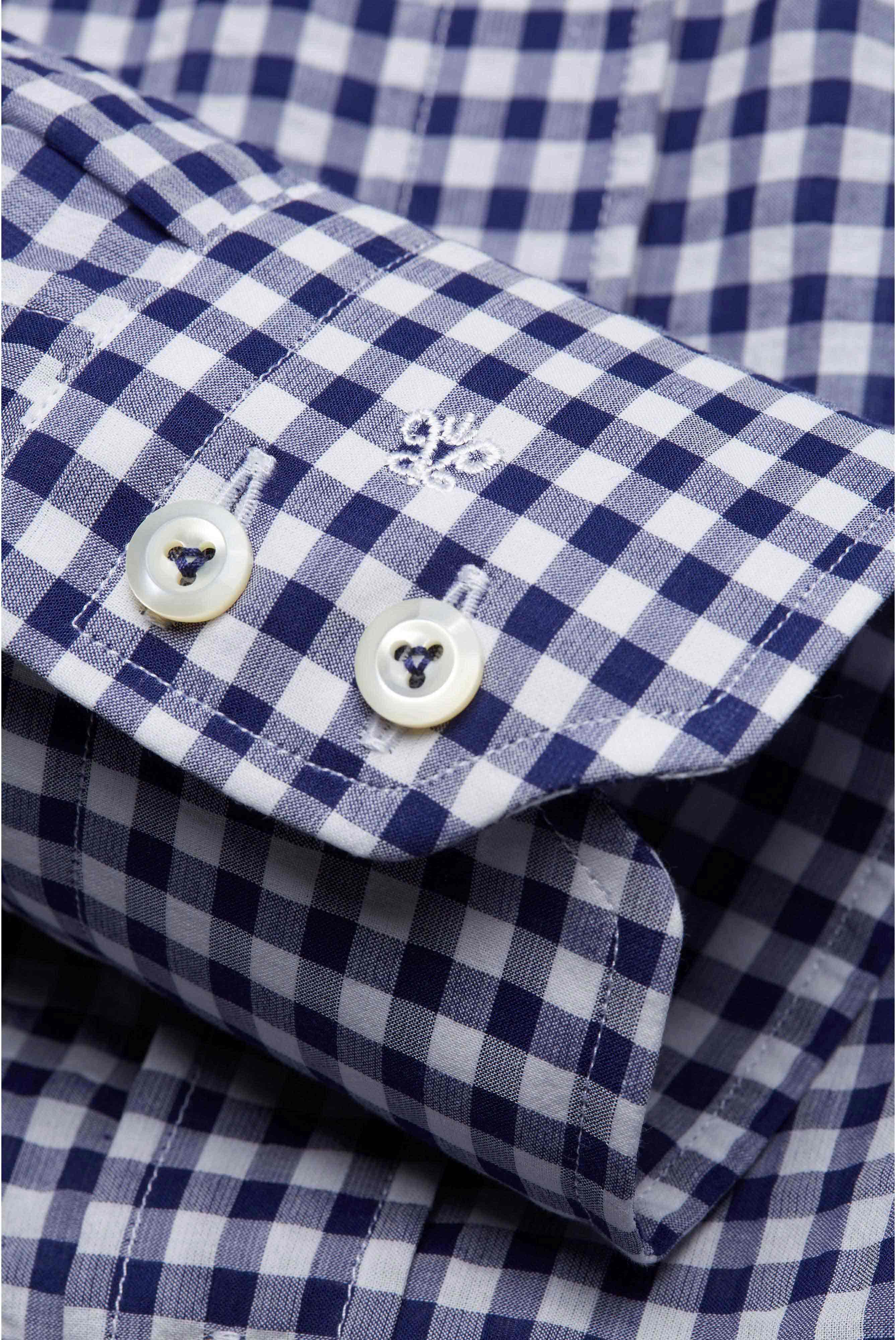 Van Laack-Hochwertiges Hemd mit Vichy Muster Tailor Fit Kariert Blau Weiß-Hemden & Blusen-Black-Deal-Outlet-by-ARCHIVIST