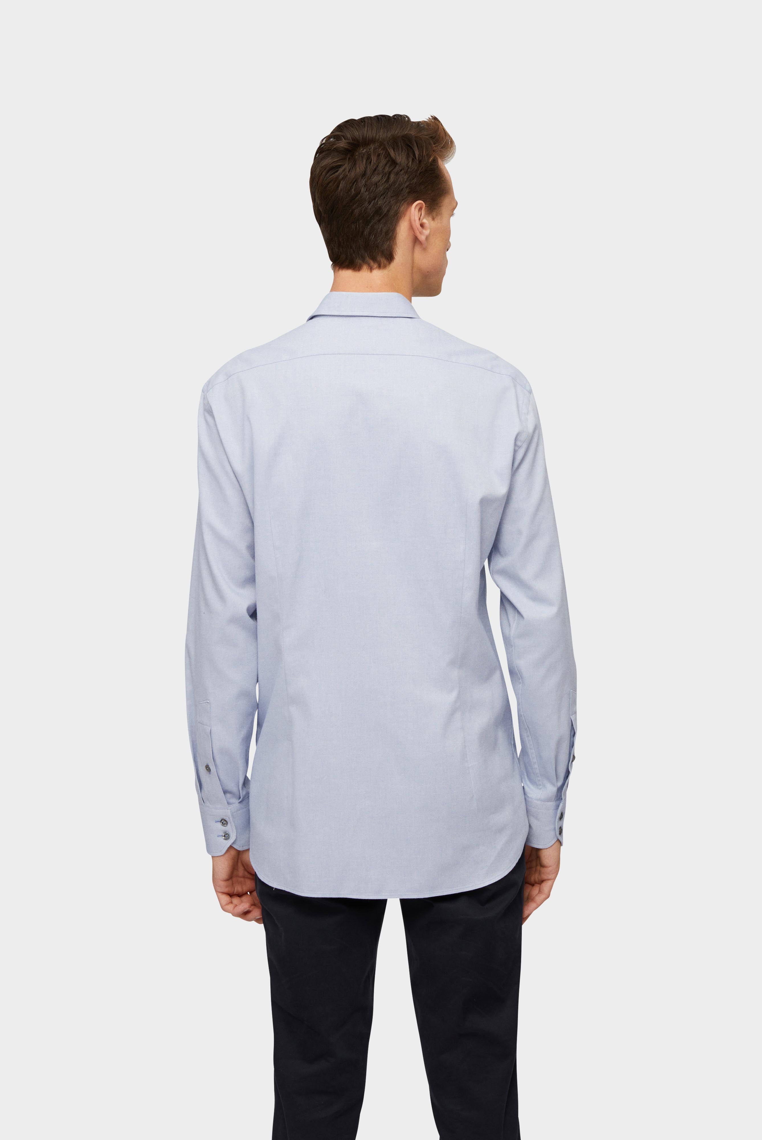Twill Hemd mit Kentkragen und brushed Optik Tailor Fit Hellblau