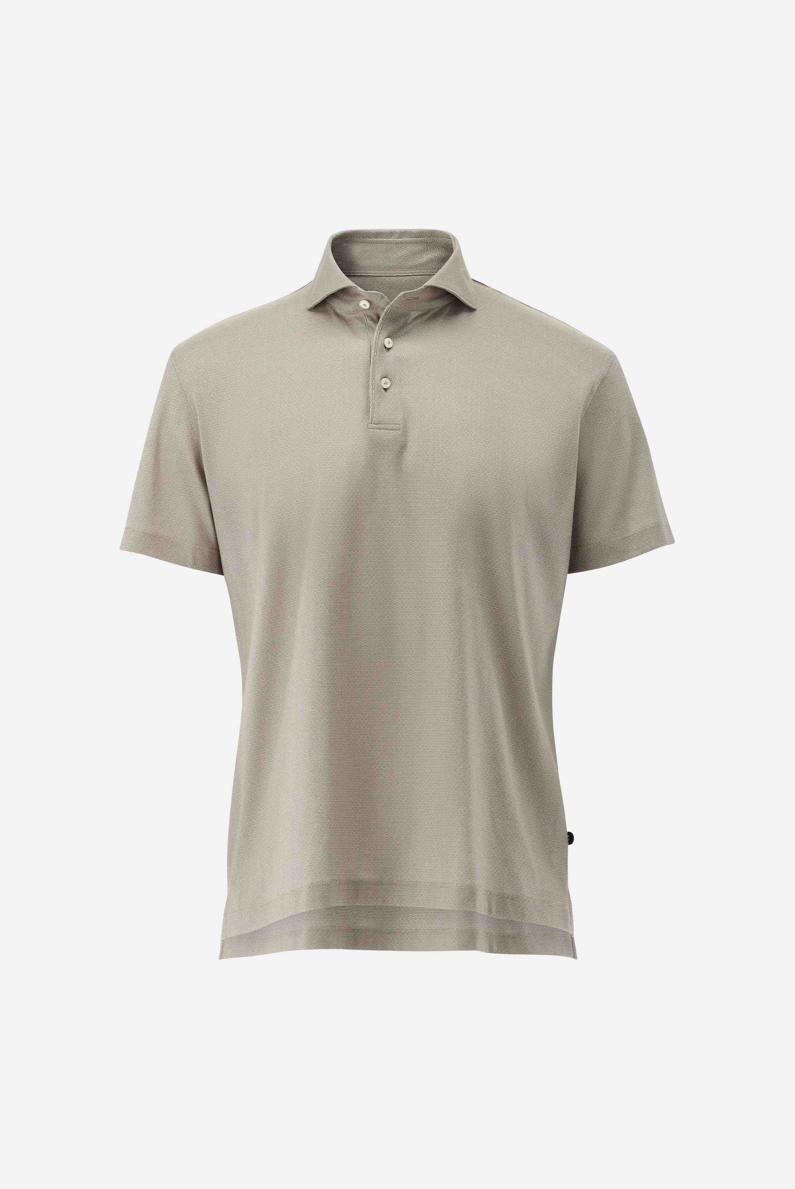 Jersey-Poloshirt mit Mikrodruck aus Swiss Cotton