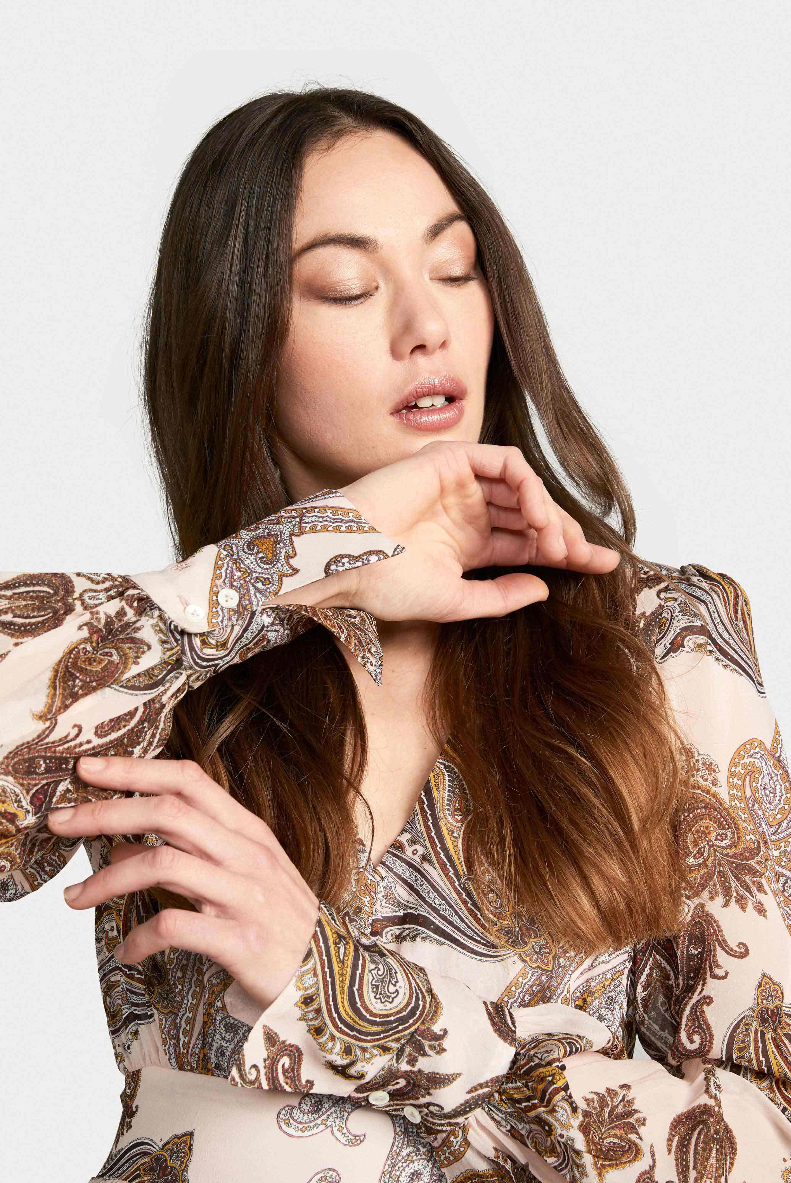 Van Laack-Langes Kleid mit Paisley Print Braun/Beige-Kleider & Röcke-Black-Deal-Outlet-by-ARCHIVIST