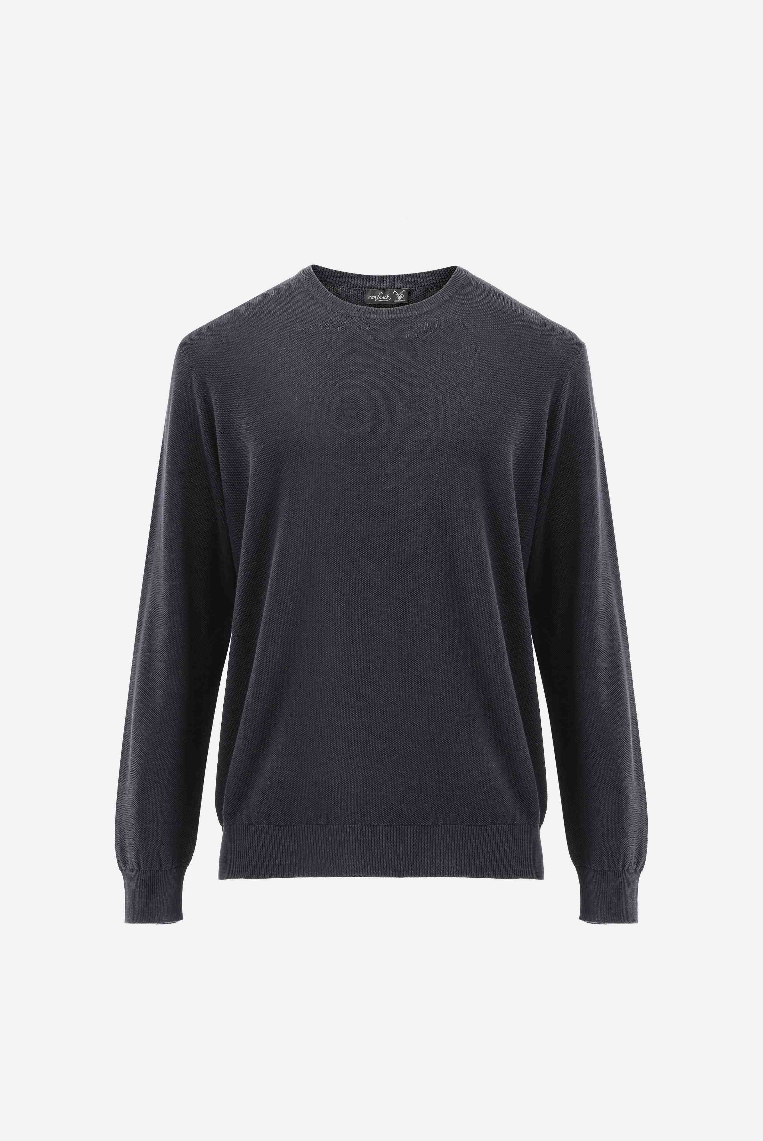 Van Laack-Rundhalspullover mit Reiskorn Optik-Strick & Pullover-Black-Deal-Outlet-by-ARCHIVIST