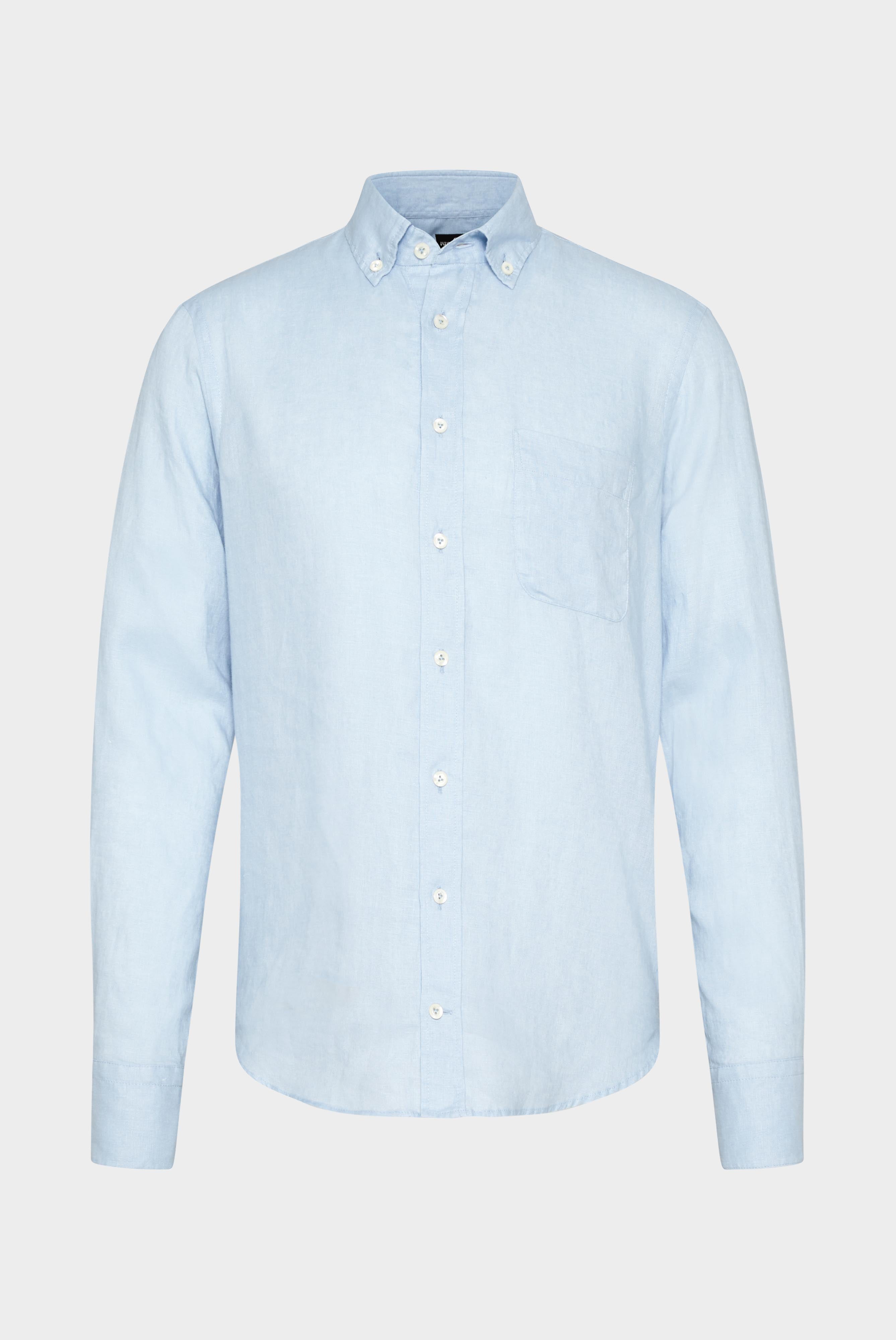 Leinenhemd mit Button-Down-Kragen