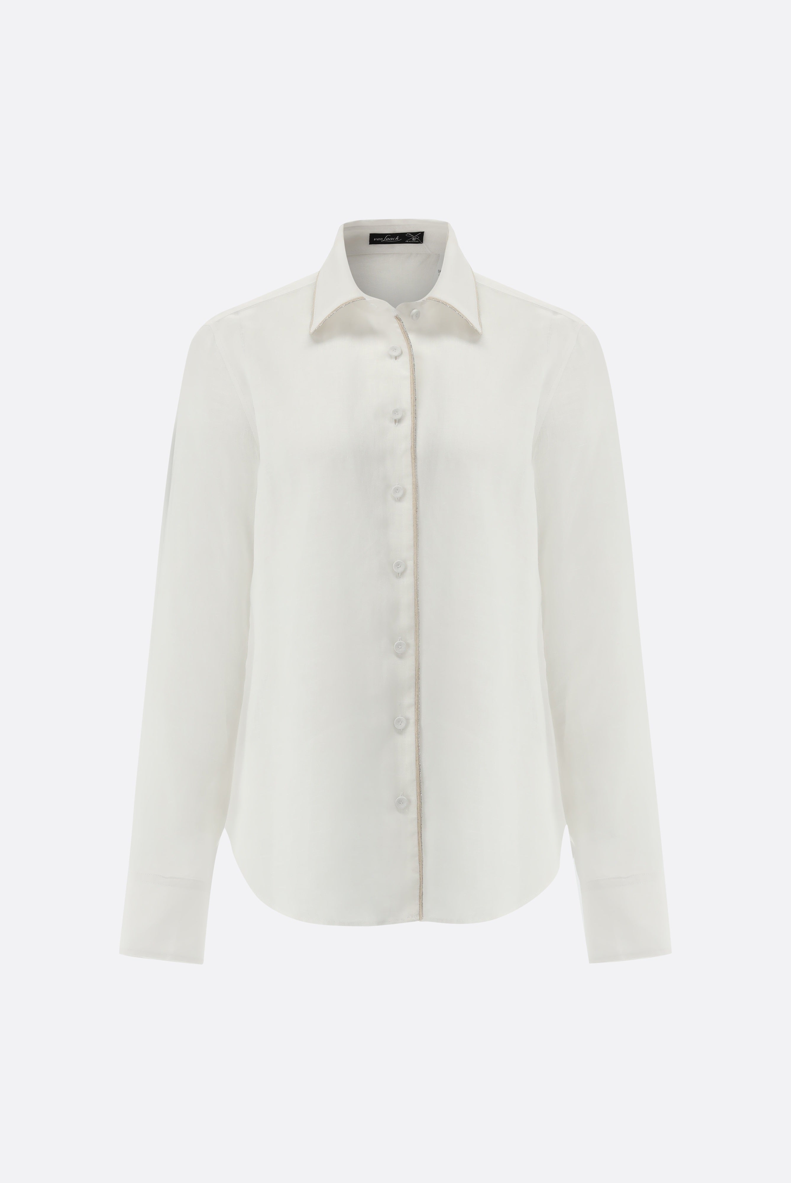 Linen shirt blouse with piping detail