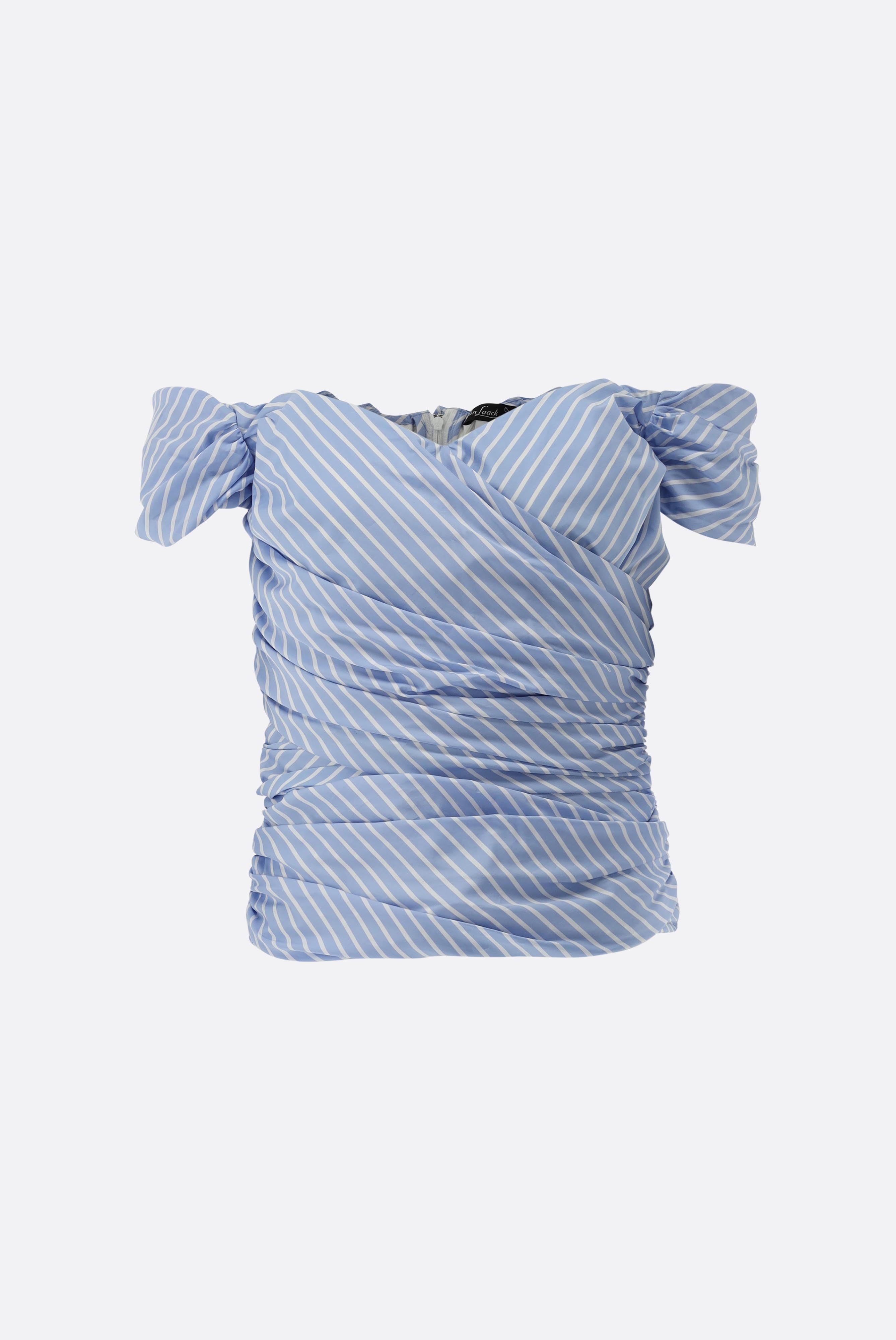 Van Laack-Gestreifte Corsage aus Baumwolle-Hemden & Blusen-Black-Deal-Outlet-by-ARCHIVIST