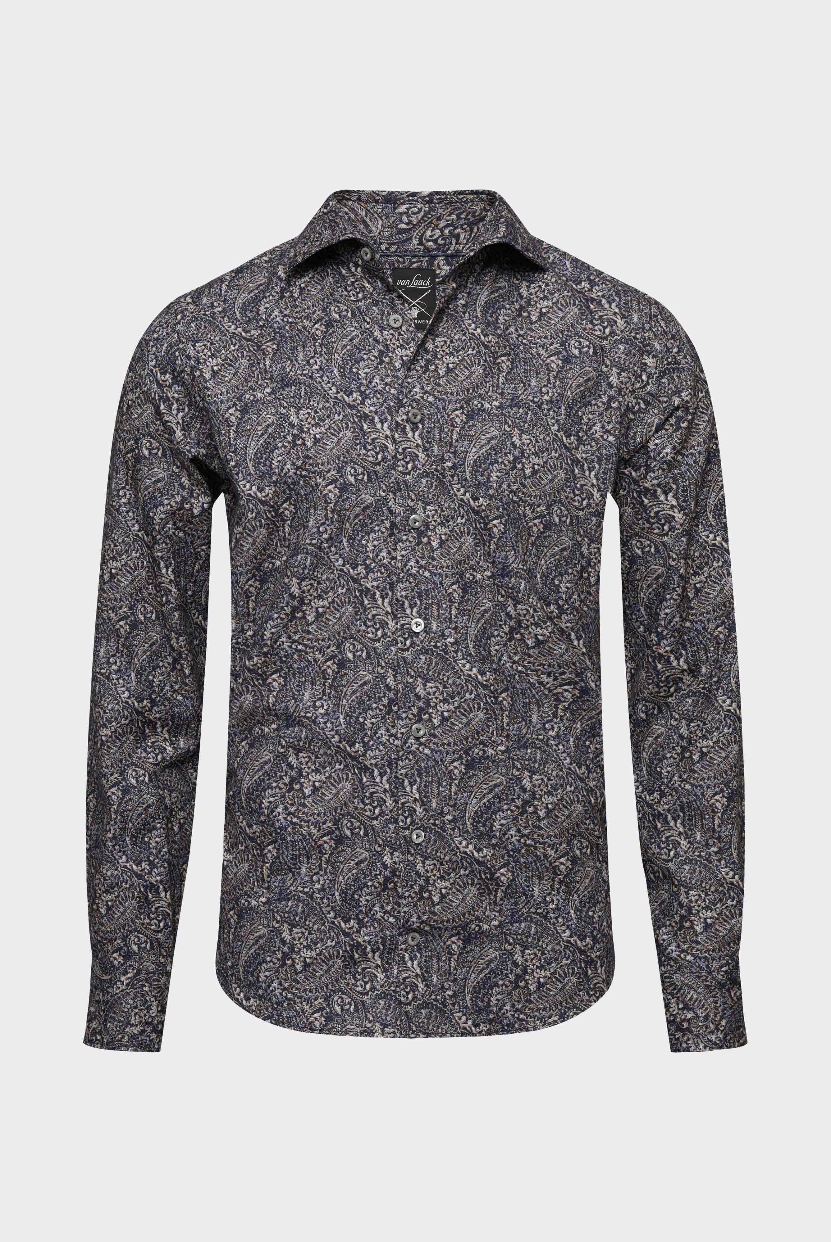 Twill Hemd mit Paisley Druck Tailor Fit