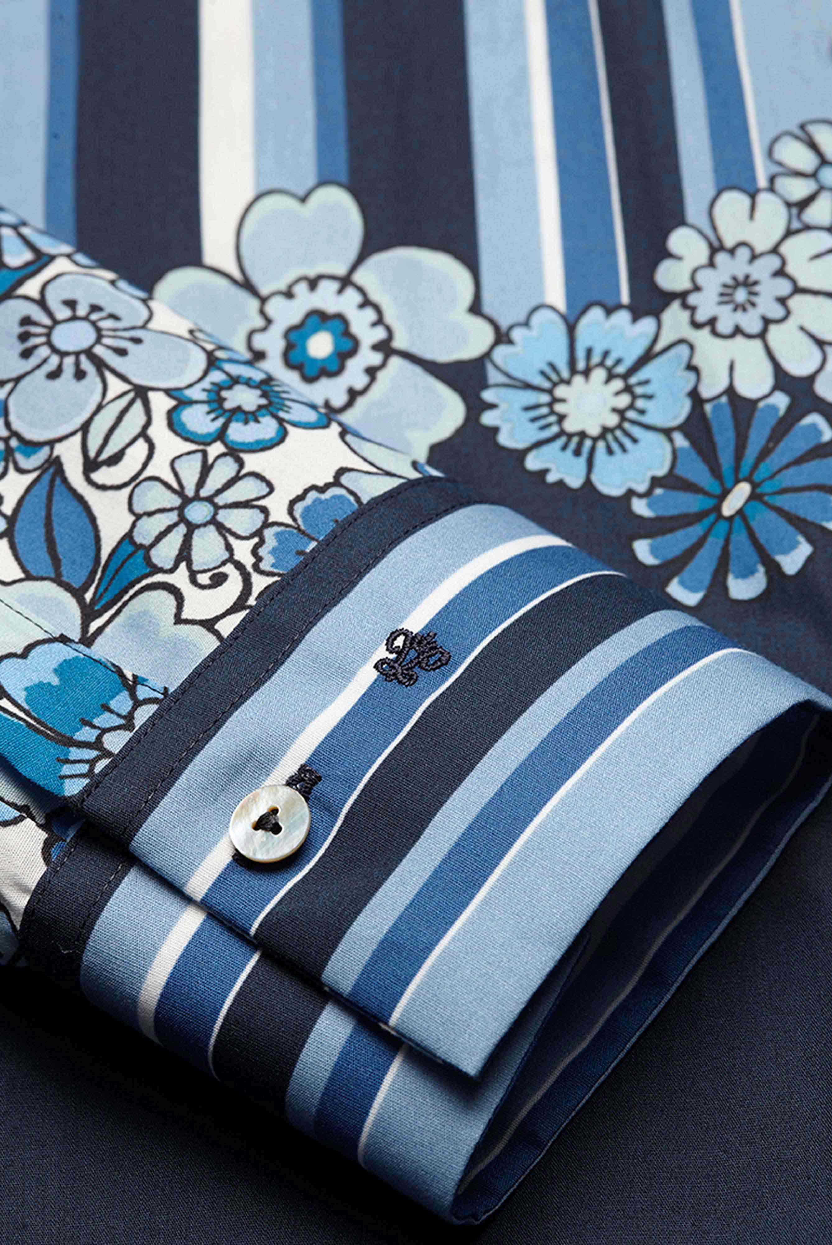 Striped blue shirt blouse