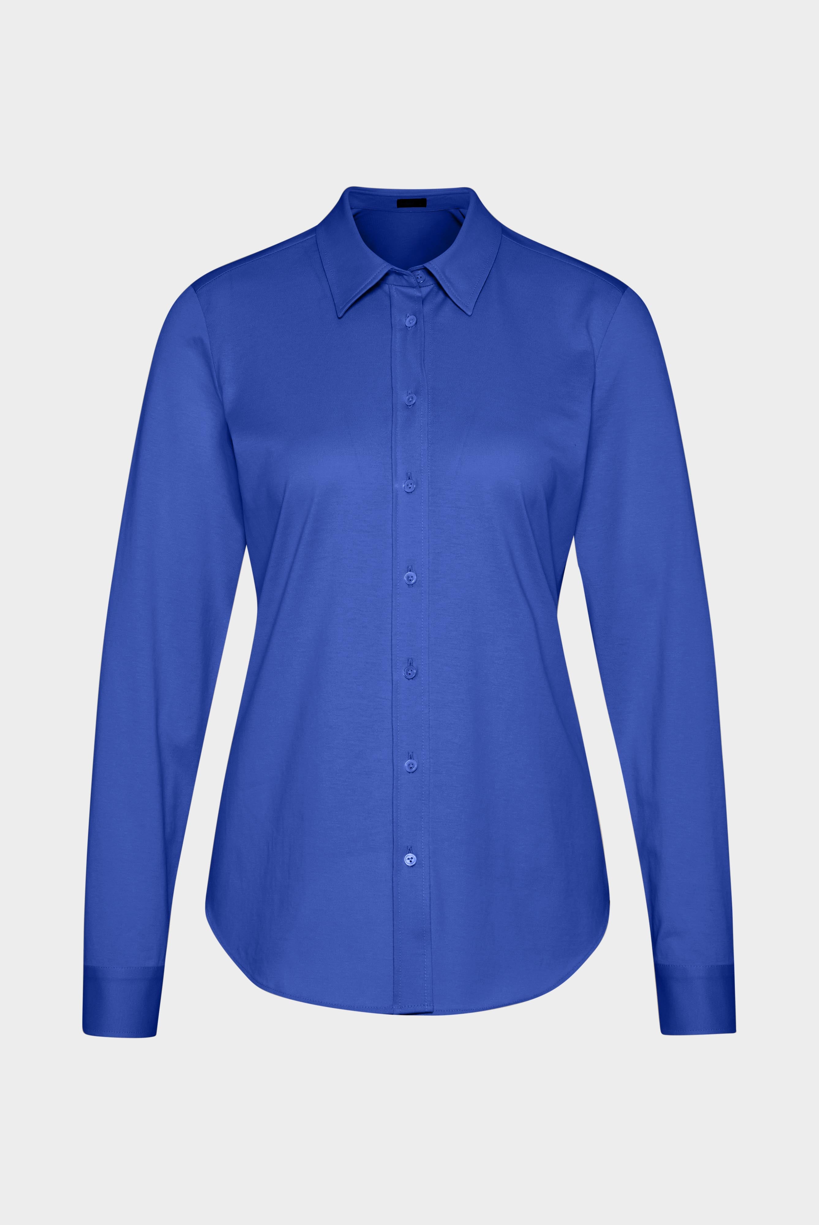 Cotton jersey shirt blouse, beige