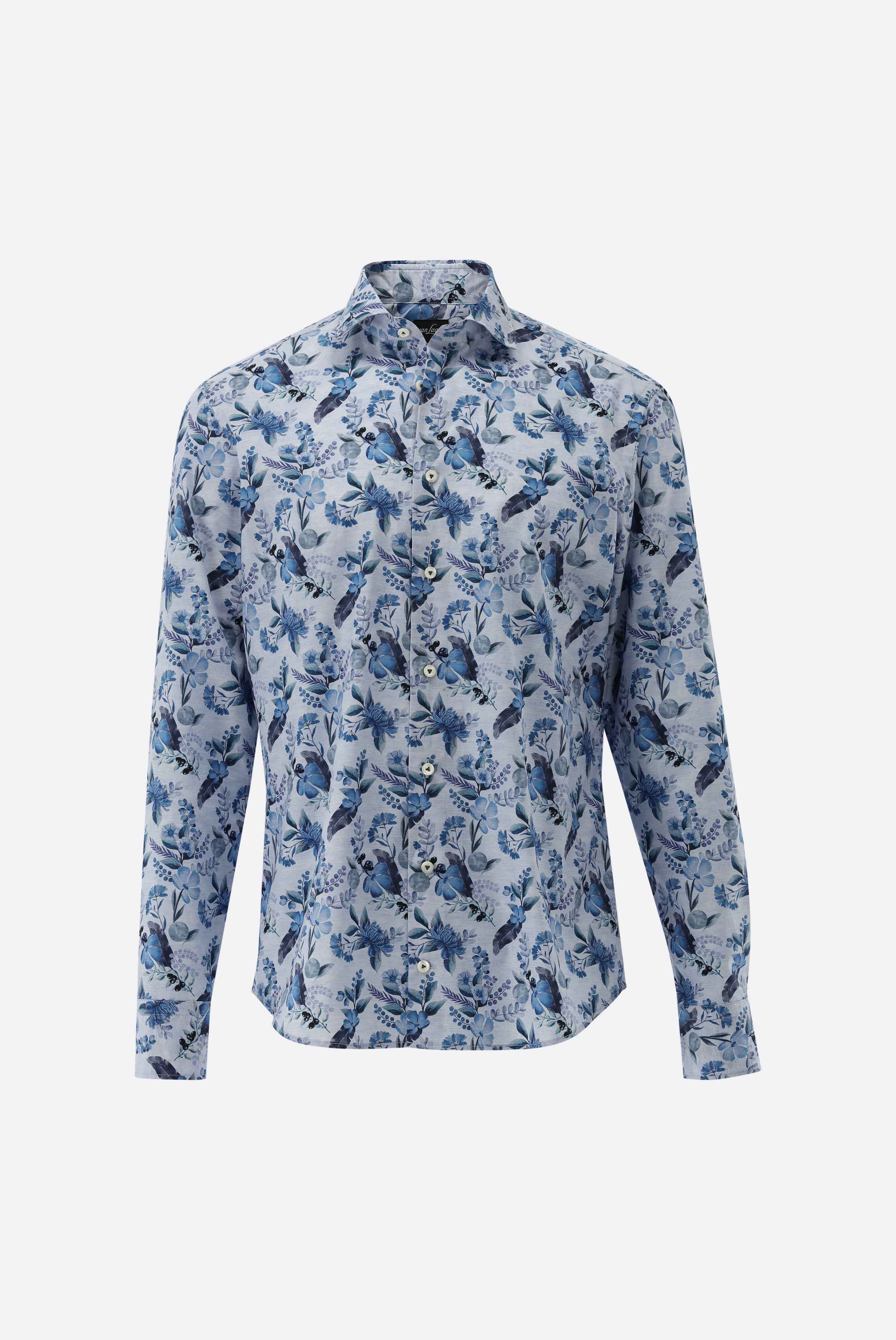 Van Laack-Popeline Hemd mit Blumendruck Tailor Fit-Hemden & Blusen-Black-Deal-Outlet-by-ARCHIVIST