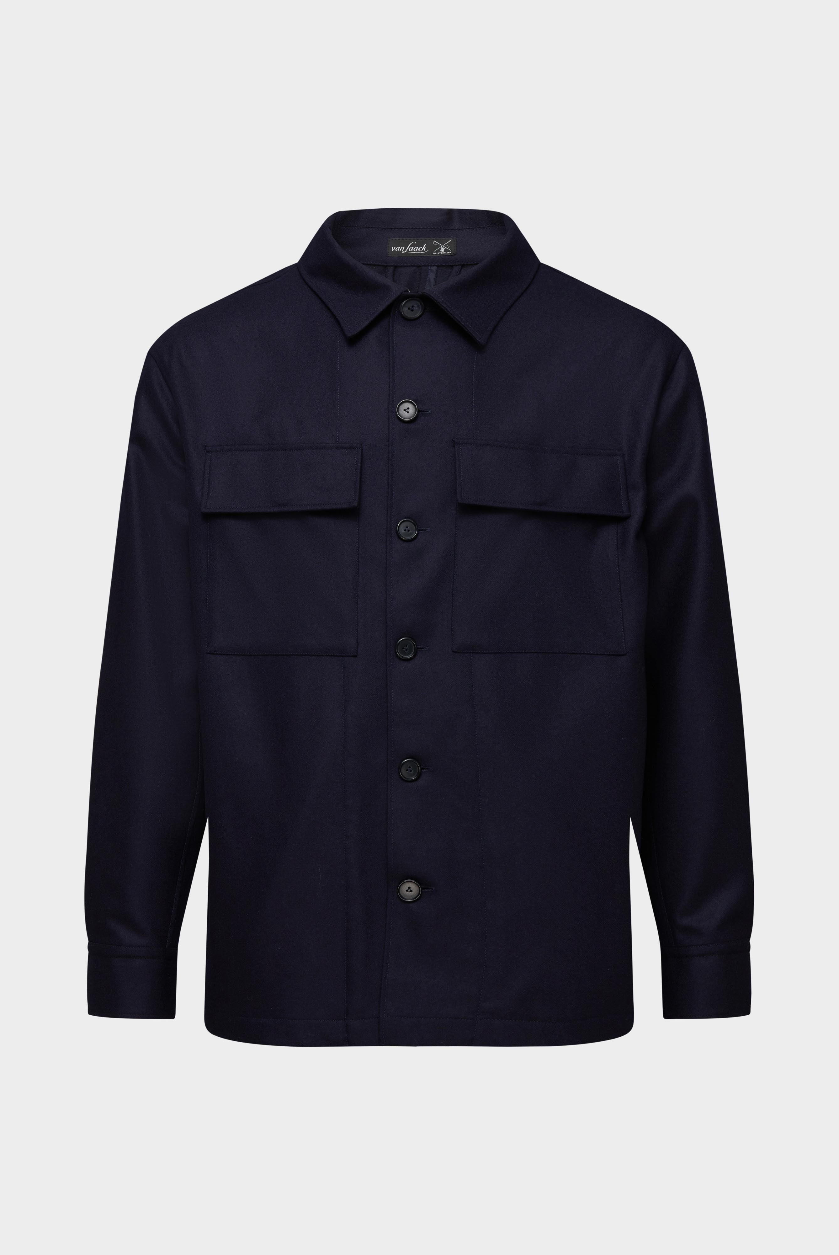 Wool overshirt with patch pockets